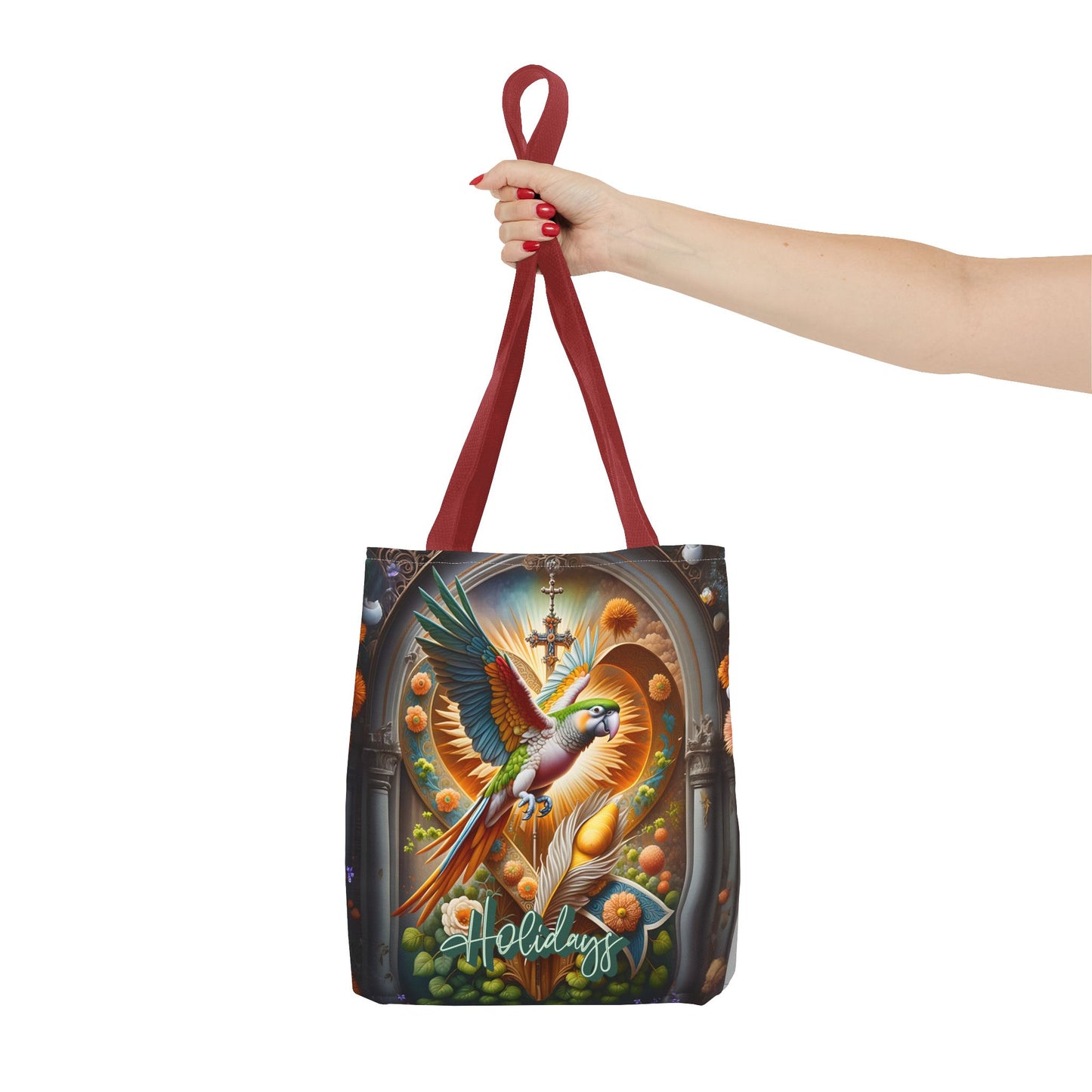 Vibrant Holiday Tote Bag, Eco-Friendly Shopping Bag, Bird Design Tote, Gift for Nature Lovers, Everyday Carryall, Travel Accessory