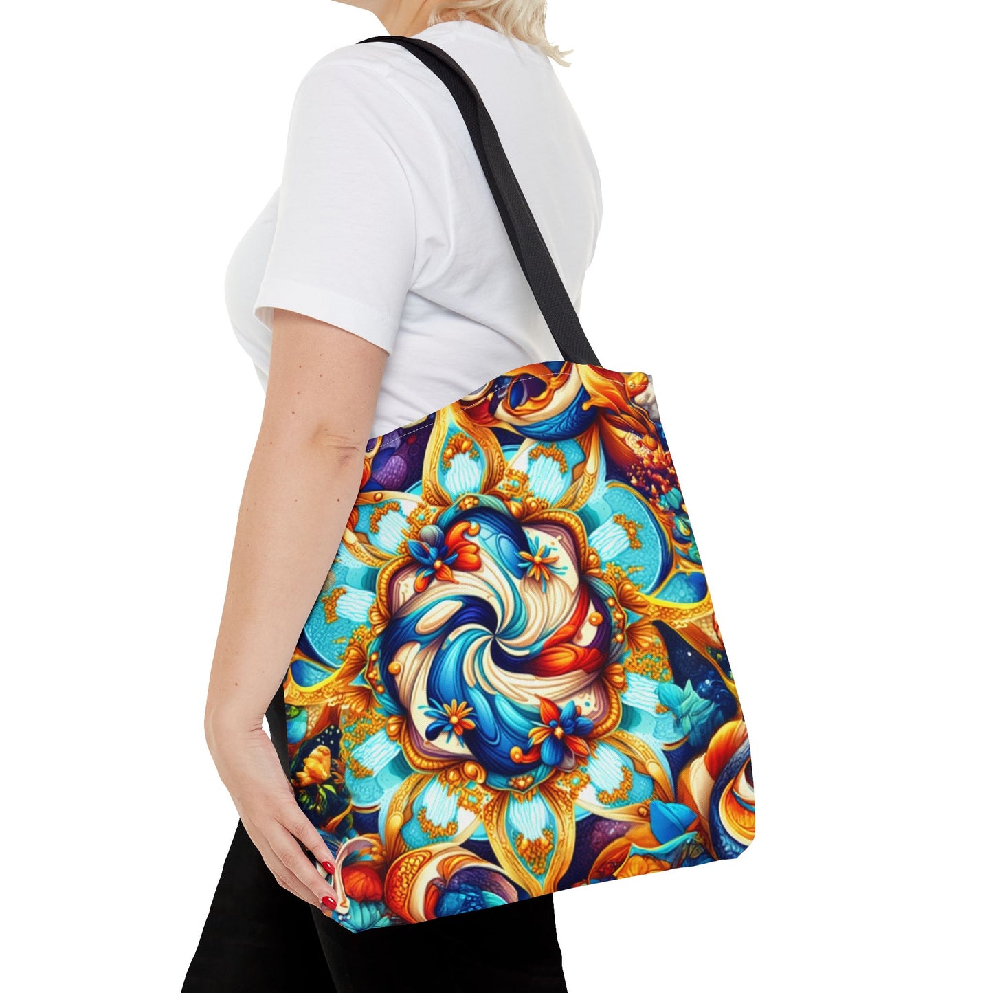 Vibrant Floral Tote Bag – Stylish Reusable Shopping Bag, Boho Beach Tote, Eco-Friendly Gift, Art-Inspired Carry-All