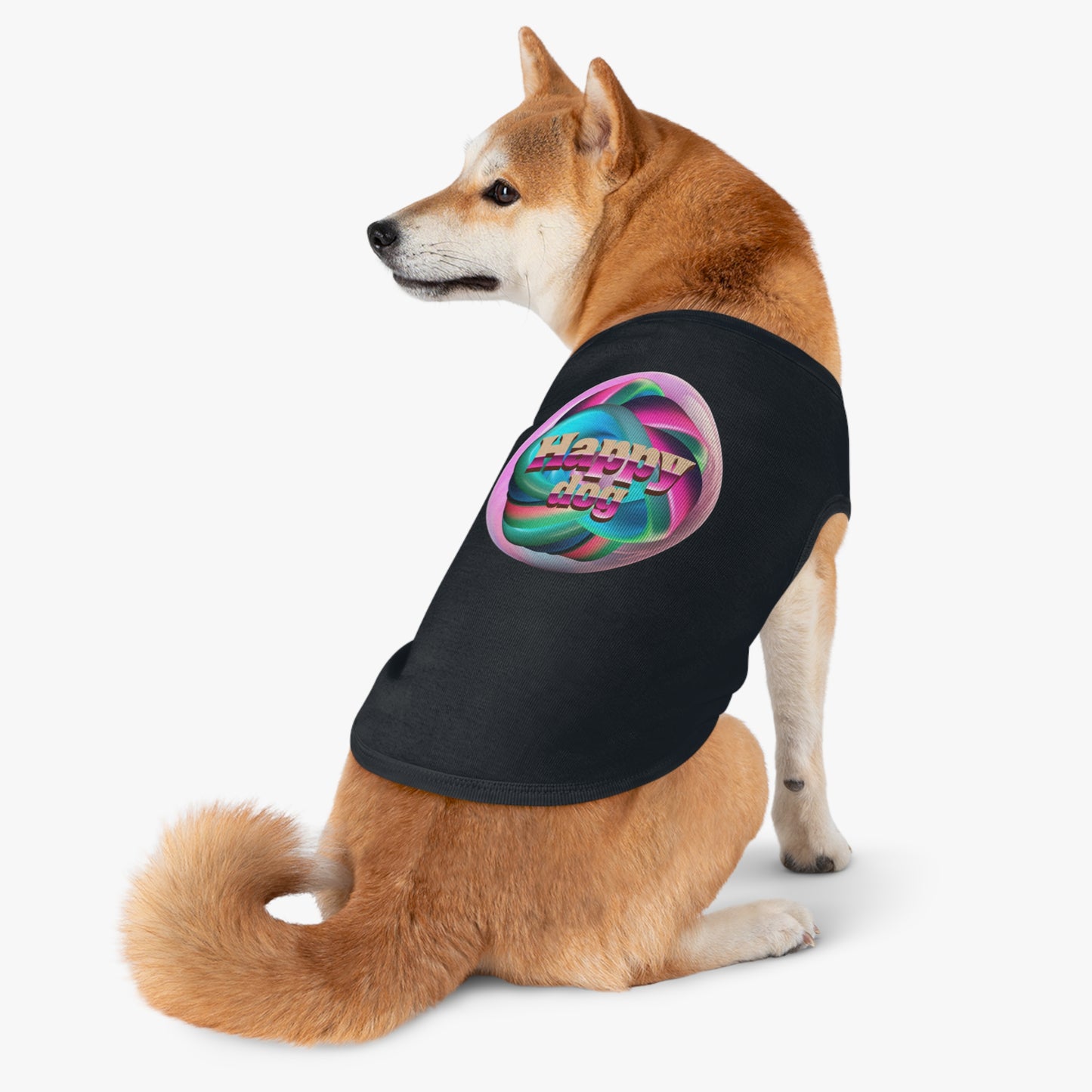 Happy Dog Pet Tank Top, Cute Dog Apparel, Dog Lover Gift, Summer Pet Clothing, Stylish Puppy Shirt