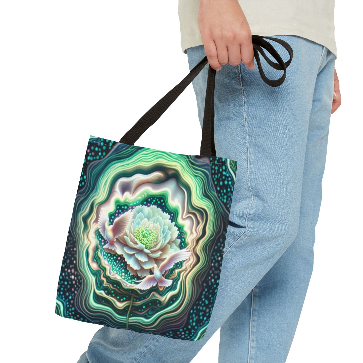 Floral Pattern Tote Bag, Eco-Friendly Shopping Bag, Art Tote, Gift for Mom, Beach Bag, Boho Flower Bag