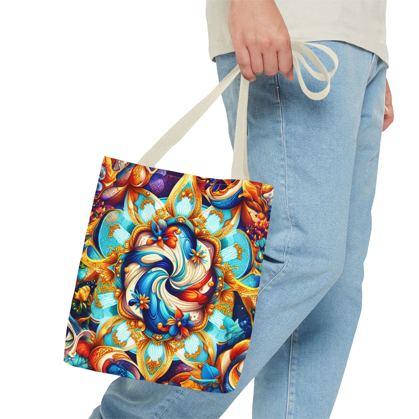 Vibrant Floral Tote Bag – Stylish Reusable Shopping Bag, Boho Beach Tote, Eco-Friendly Gift, Art-Inspired Carry-All