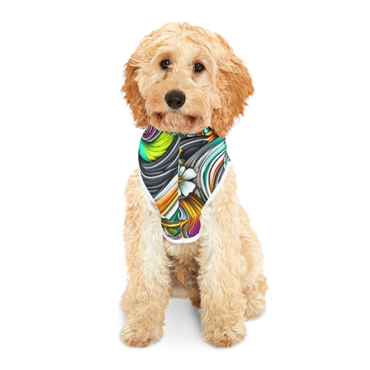 Colorful Pet Hoodie for Stylish Dogs, Dog Fashion, Pet Apparel, Floral Print, Unique Pet Gift