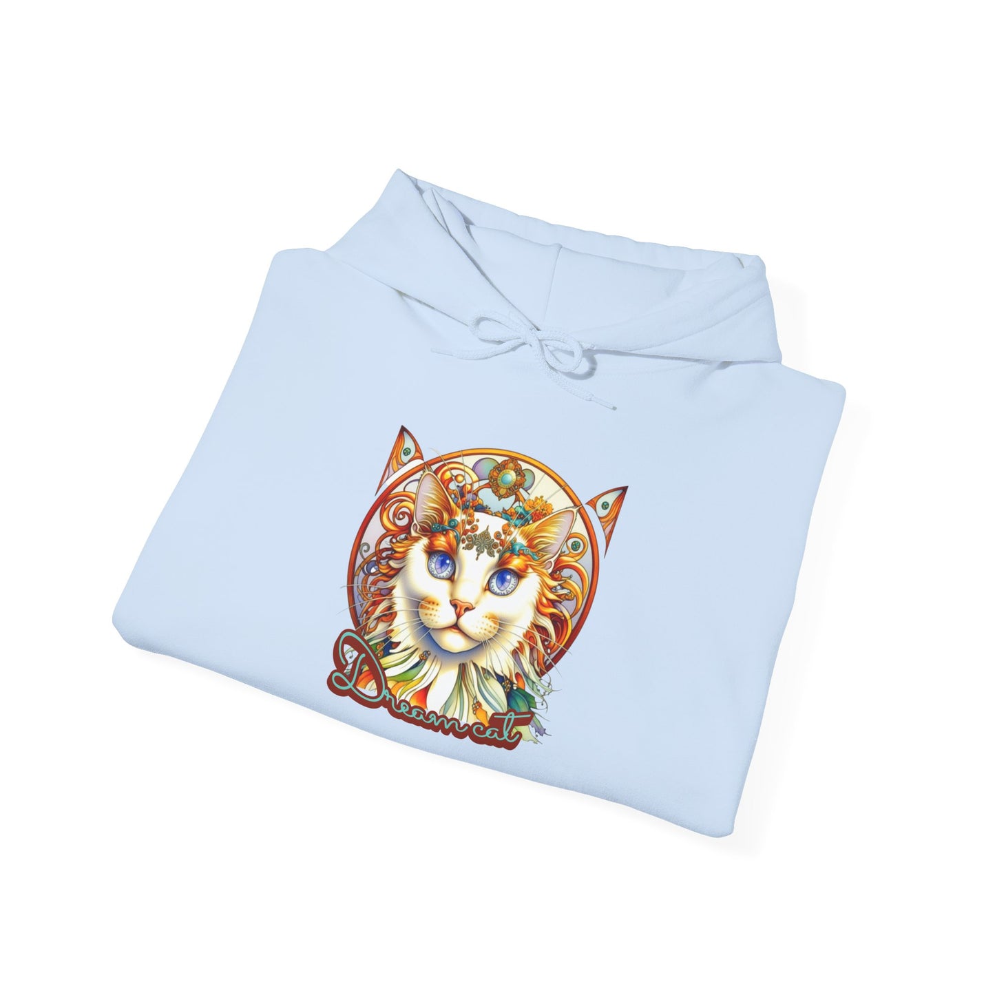 Whimsical Cat Hoodie, Cozy Animal Sweatshirt, Unique Gift for Cat Lovers, Warm Apparel for Any Occasion, Illustrated Cat Design