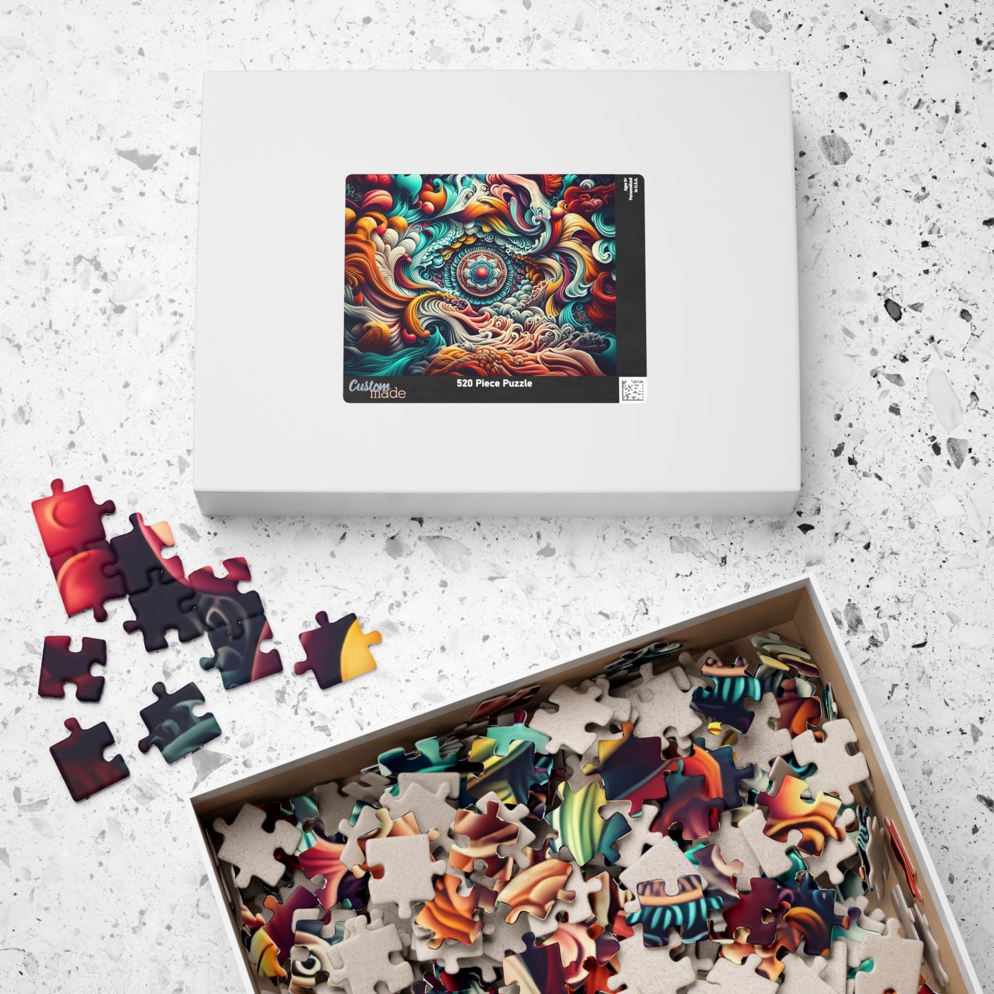 Ocean Waves Puzzle, Mandala Art Puzzle, Relaxing Home Decor, Mindful Gift, Family Activity, Puzzle for All Ages, 1014-piece Puzzle