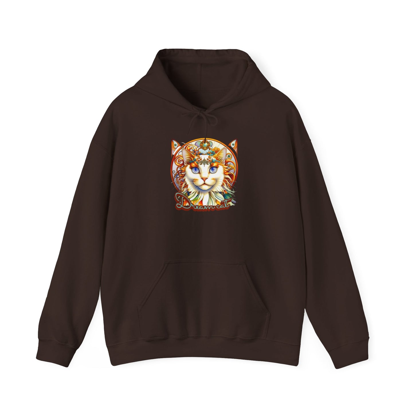 Whimsical Cat Hoodie, Cozy Animal Sweatshirt, Unique Gift for Cat Lovers, Warm Apparel for Any Occasion, Illustrated Cat Design