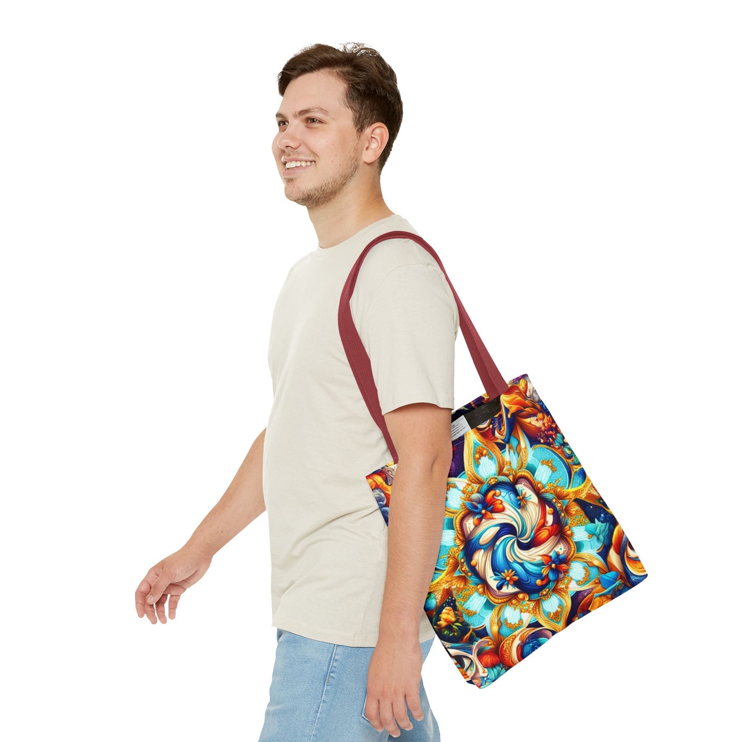 Vibrant Floral Tote Bag – Stylish Reusable Shopping Bag, Boho Beach Tote, Eco-Friendly Gift, Art-Inspired Carry-All