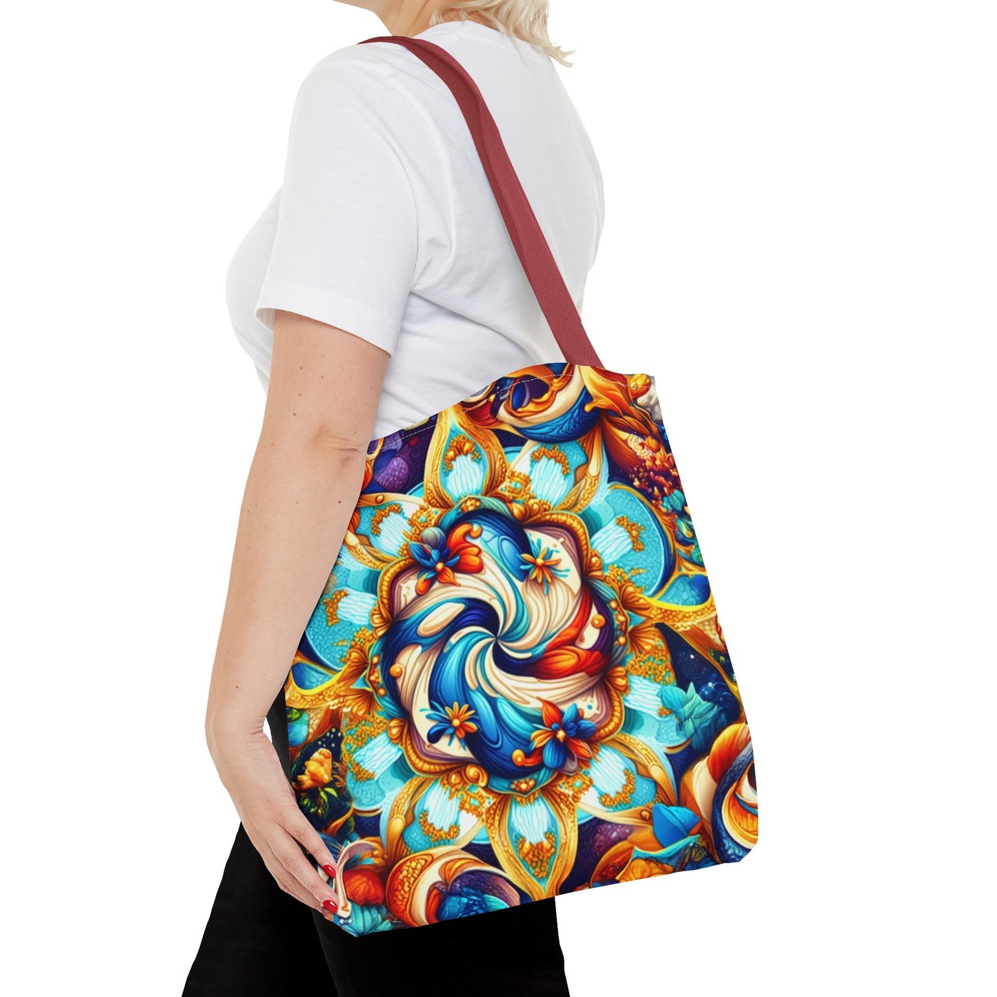 Vibrant Floral Tote Bag – Stylish Reusable Shopping Bag, Boho Beach Tote, Eco-Friendly Gift, Art-Inspired Carry-All