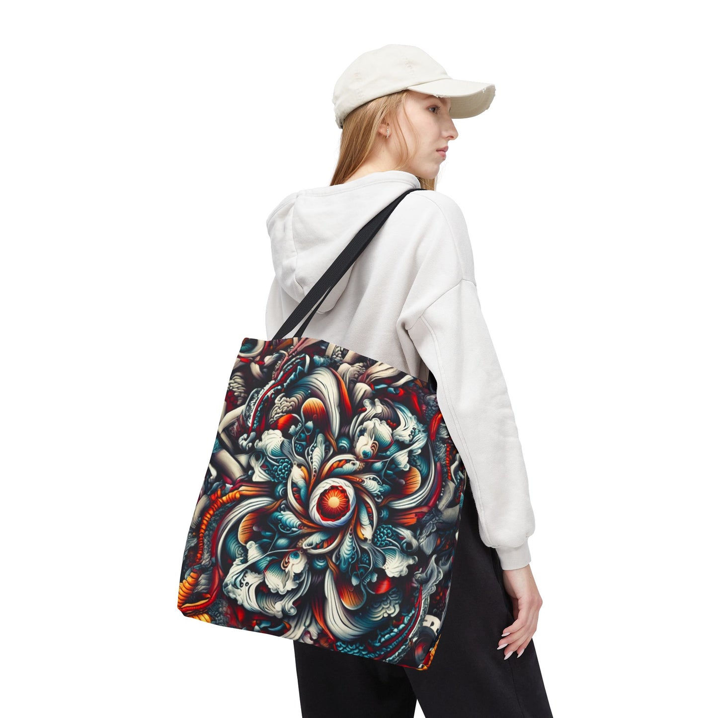 Artistic Tote Bag, Colorful Flower Design, Boho Style, Everyday Use, Eco-Friendly Gift, Travel Accessory