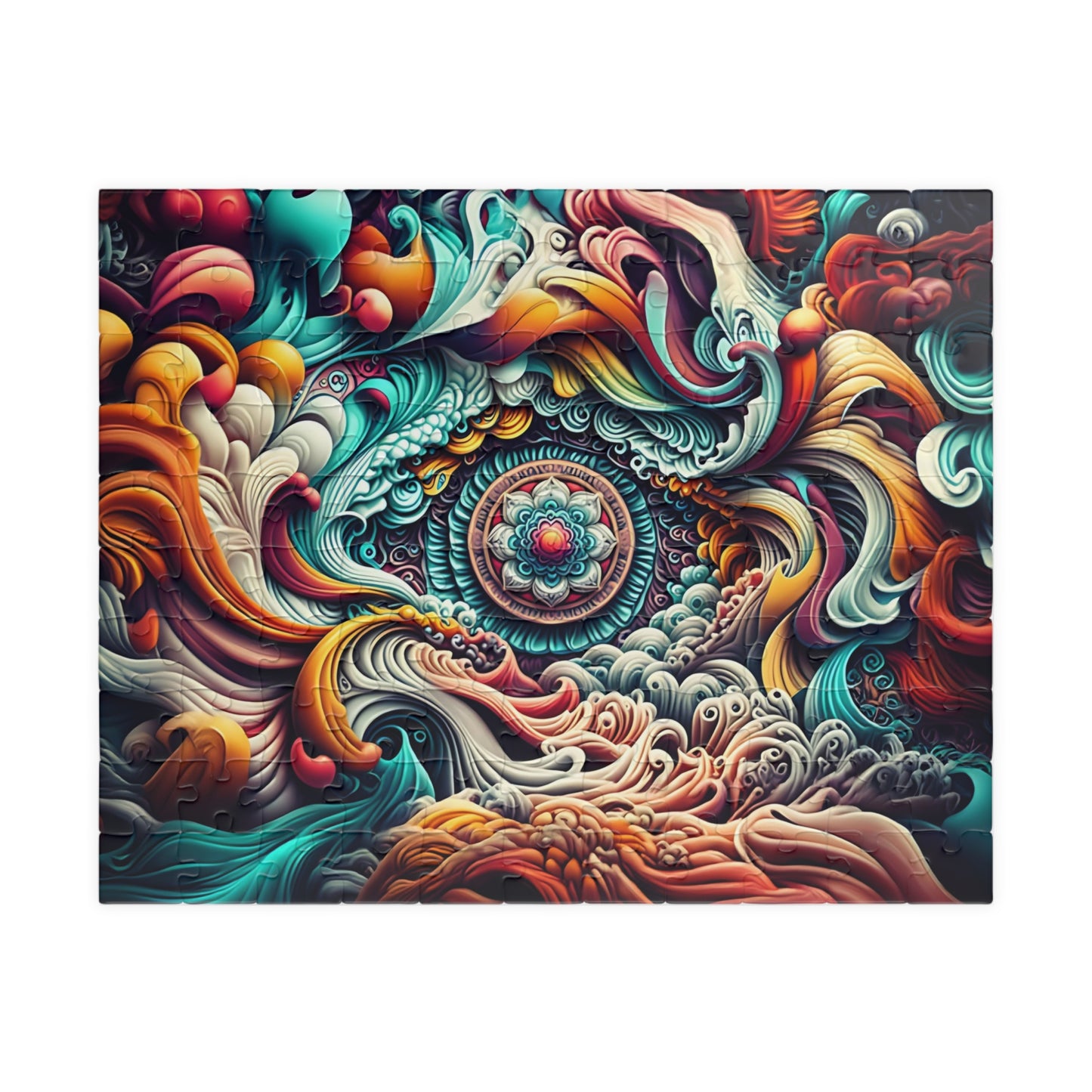 Ocean Waves Puzzle, Mandala Art Puzzle, Relaxing Home Decor, Mindful Gift, Family Activity, Puzzle for All Ages, 1014-piece Puzzle