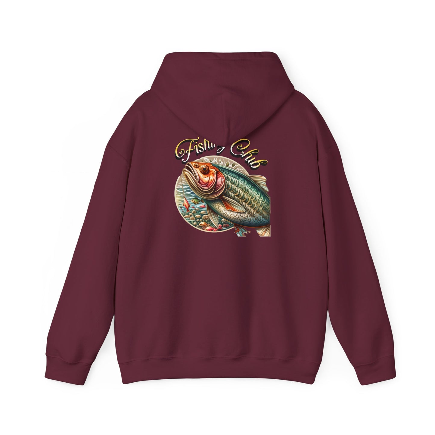 Fishing Club Hoodie, Unisex Heavy Blend Sweatshirt, Cool Fishing Gear, Outdoor Gift for Anglers, Casual Fishing Apparel