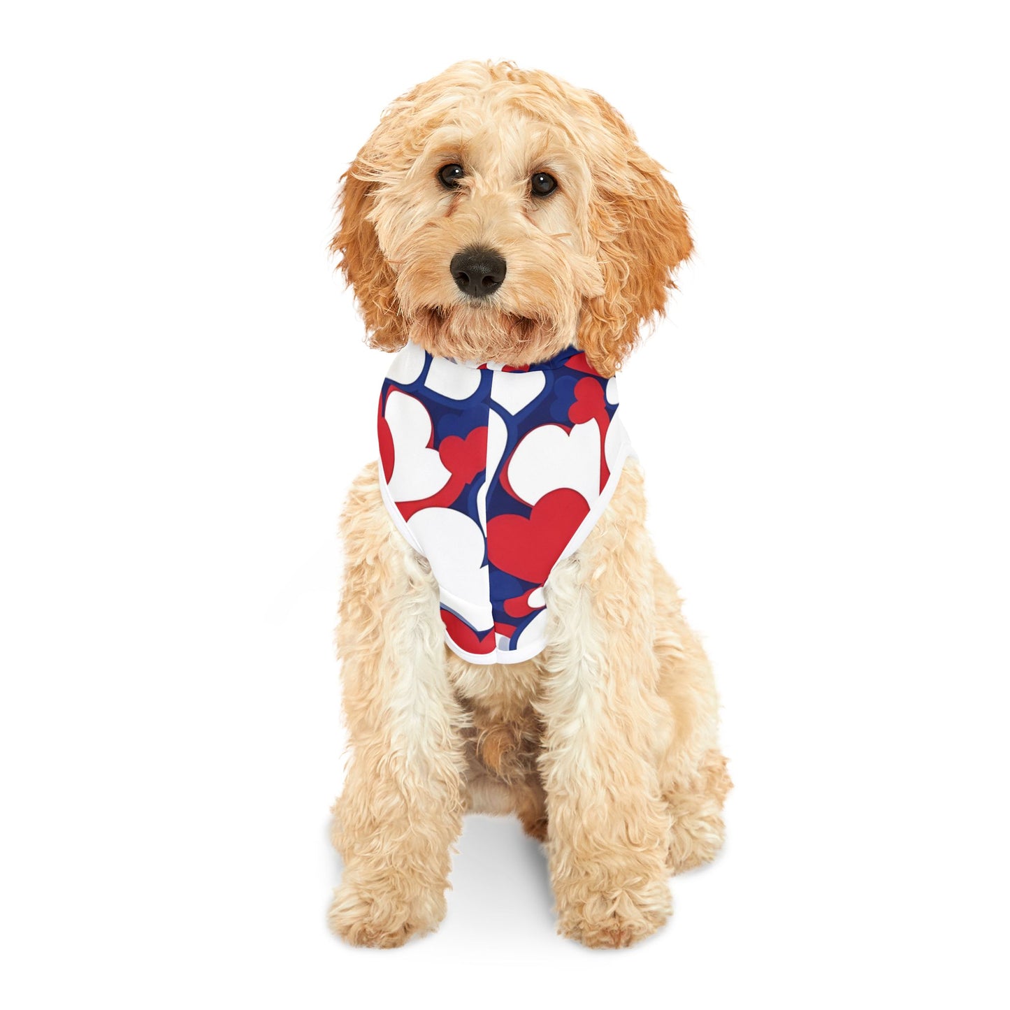 Adorable Heart Print Pet Hoodie for Dogs, Cozy Canine Apparel, Gift for Pet Lovers, Perfect for Holidays & Events, Stylish Dog Clothing