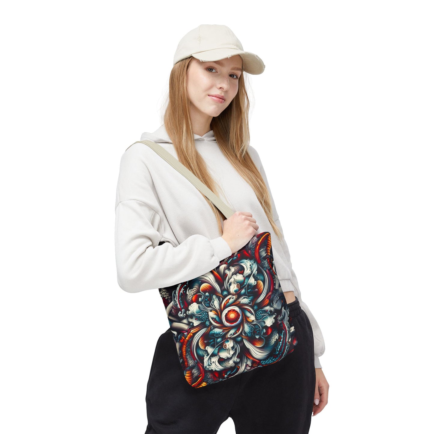 Artistic Tote Bag, Colorful Flower Design, Boho Style, Everyday Use, Eco-Friendly Gift, Travel Accessory