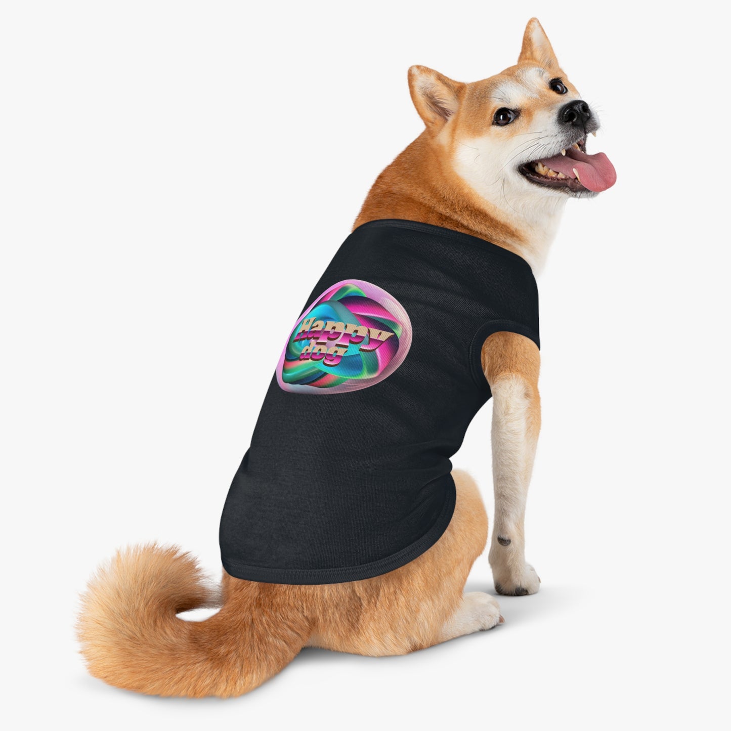 Happy Dog Pet Tank Top, Cute Dog Apparel, Dog Lover Gift, Summer Pet Clothing, Stylish Puppy Shirt