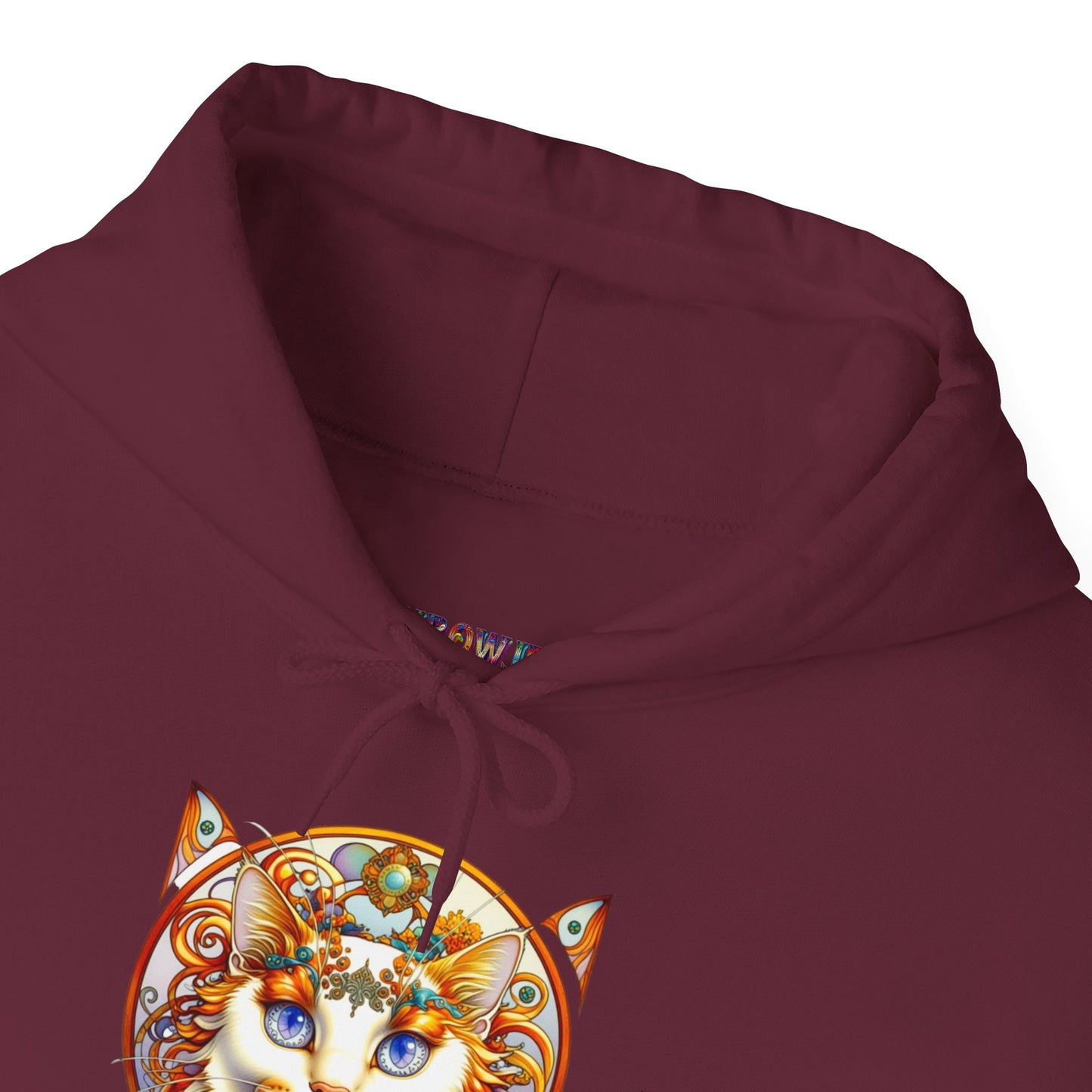 Whimsical Cat Hoodie, Cozy Animal Sweatshirt, Unique Gift for Cat Lovers, Warm Apparel for Any Occasion, Illustrated Cat Design