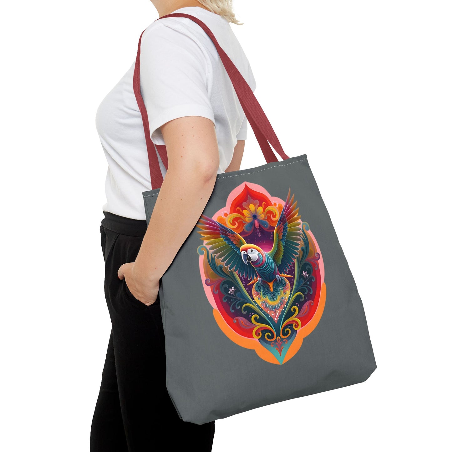 Colorful Parrot Tote Bag | Eco-Friendly Shopping Bag, Beach Tote, Art Print Bag, Gift for Bird Lovers, Fun Everyday Use