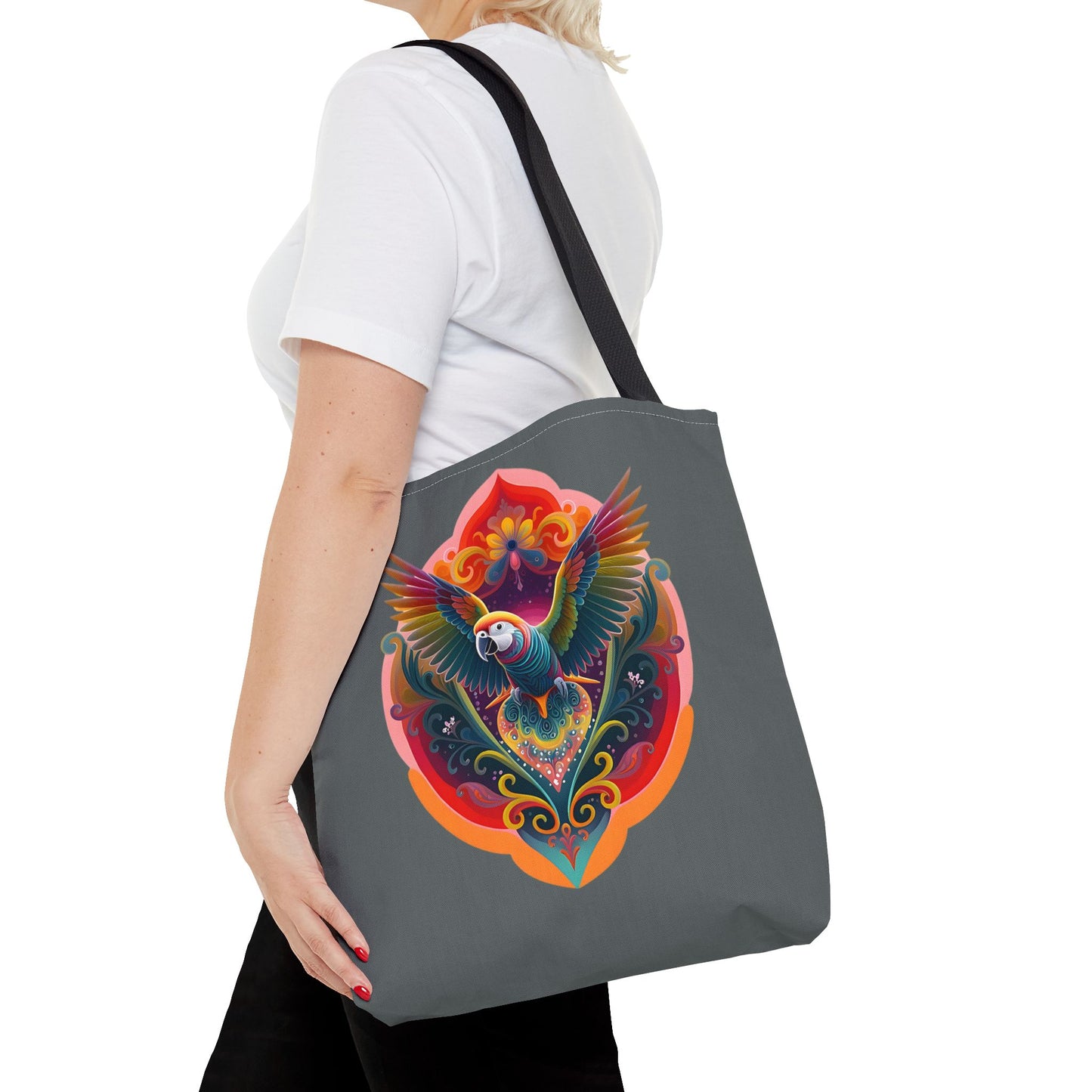Colorful Parrot Tote Bag | Eco-Friendly Shopping Bag, Beach Tote, Art Print Bag, Gift for Bird Lovers, Fun Everyday Use