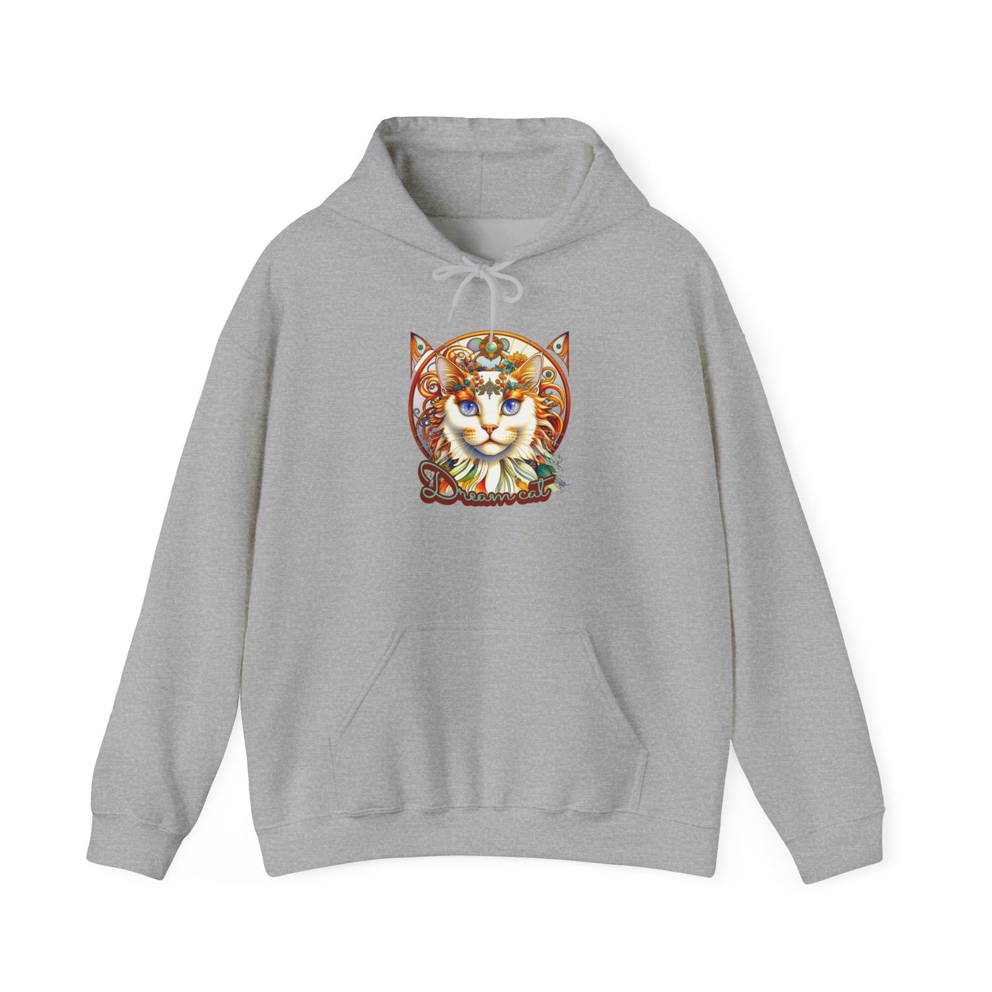 Whimsical Cat Hoodie, Cozy Animal Sweatshirt, Unique Gift for Cat Lovers, Warm Apparel for Any Occasion, Illustrated Cat Design