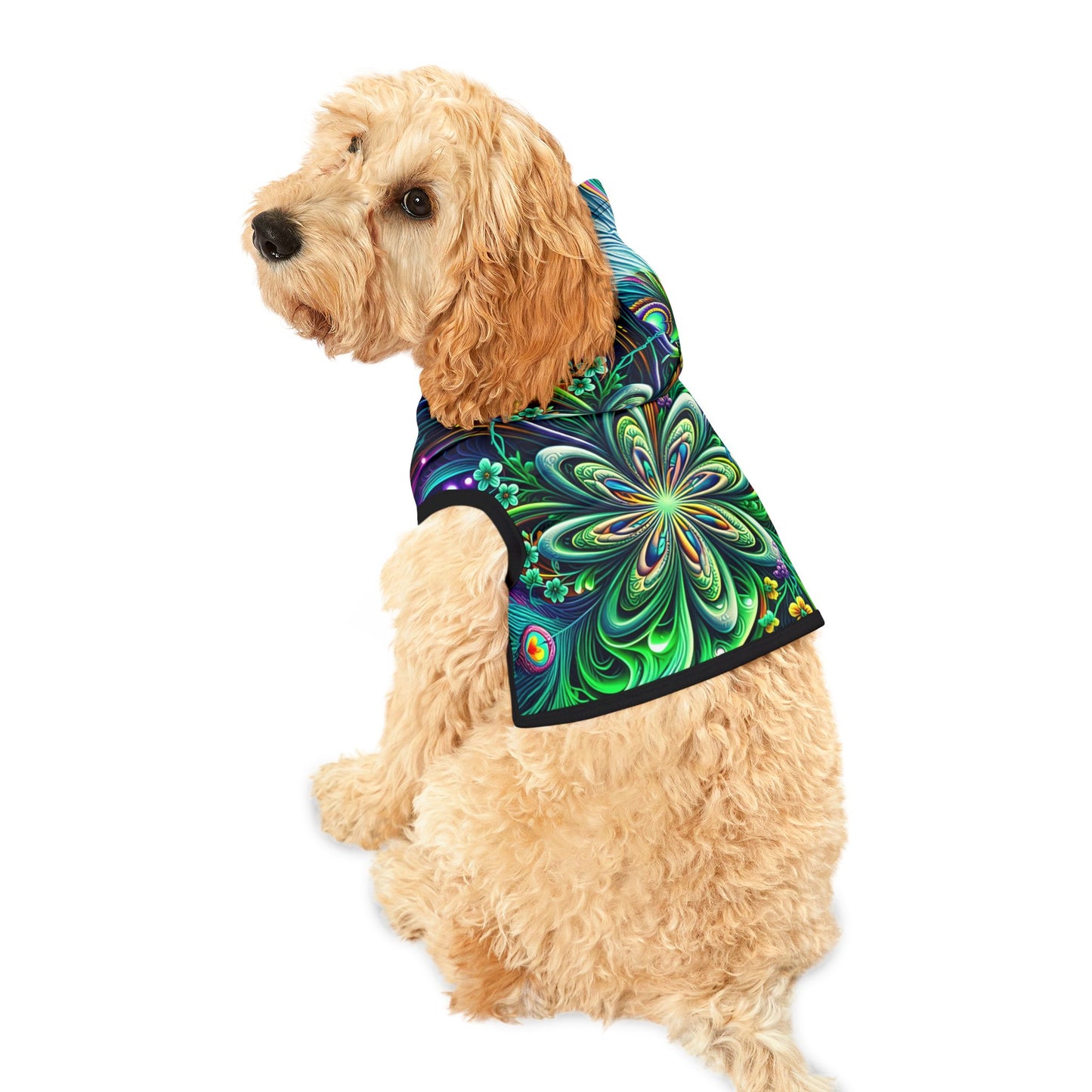 Vibrant Floral Pet Hoodie Colorful Cat Apparel, Cute Pet Costume, Unique Pet Gift, Stylish Animal Clothing