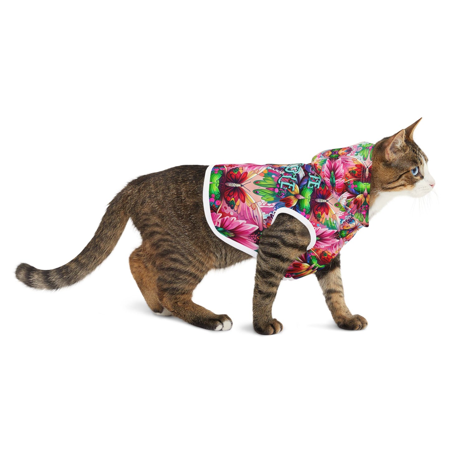 Vibrant Floral Pet Hoodie - Too Cute to Handle, Dog Apparel, Stylish Pet Clothing, Warm Hoodie for Pets, Unique Dog Gifts