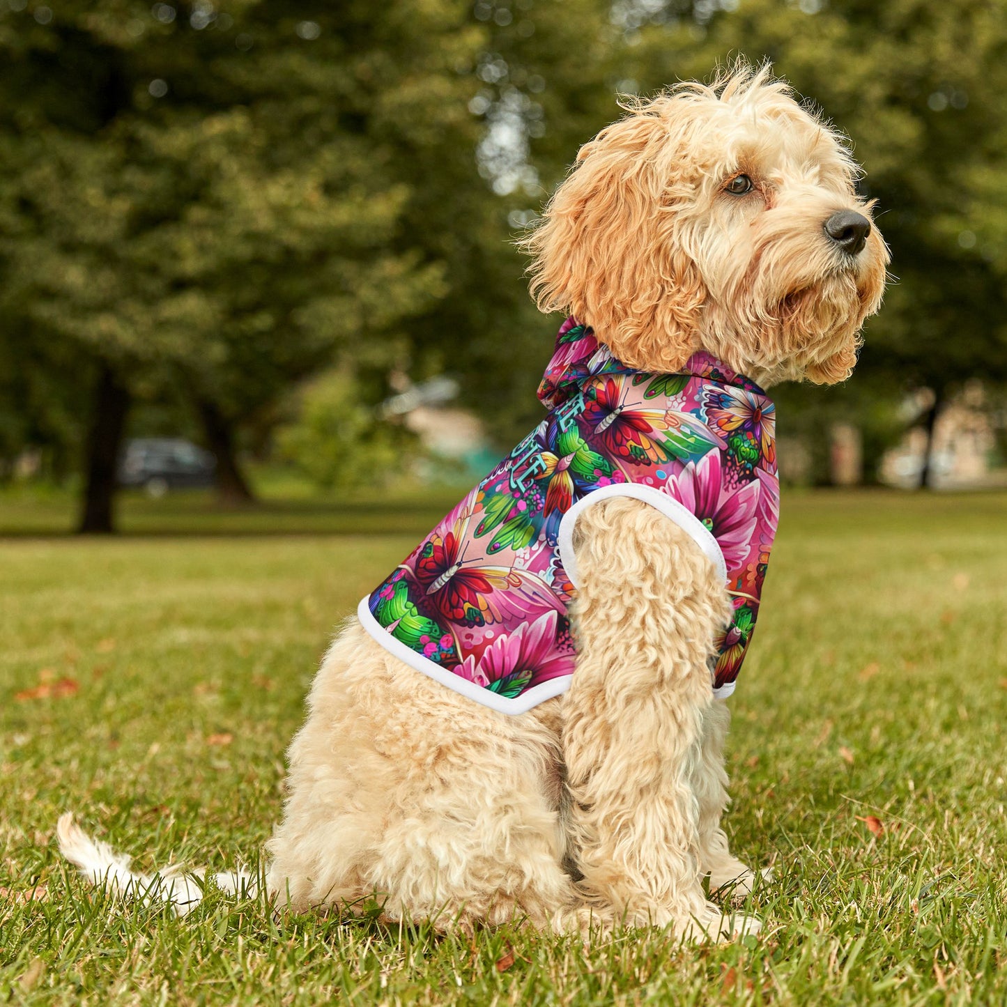 Vibrant Floral Pet Hoodie - Too Cute to Handle, Dog Apparel, Stylish Pet Clothing, Warm Hoodie for Pets, Unique Dog Gifts