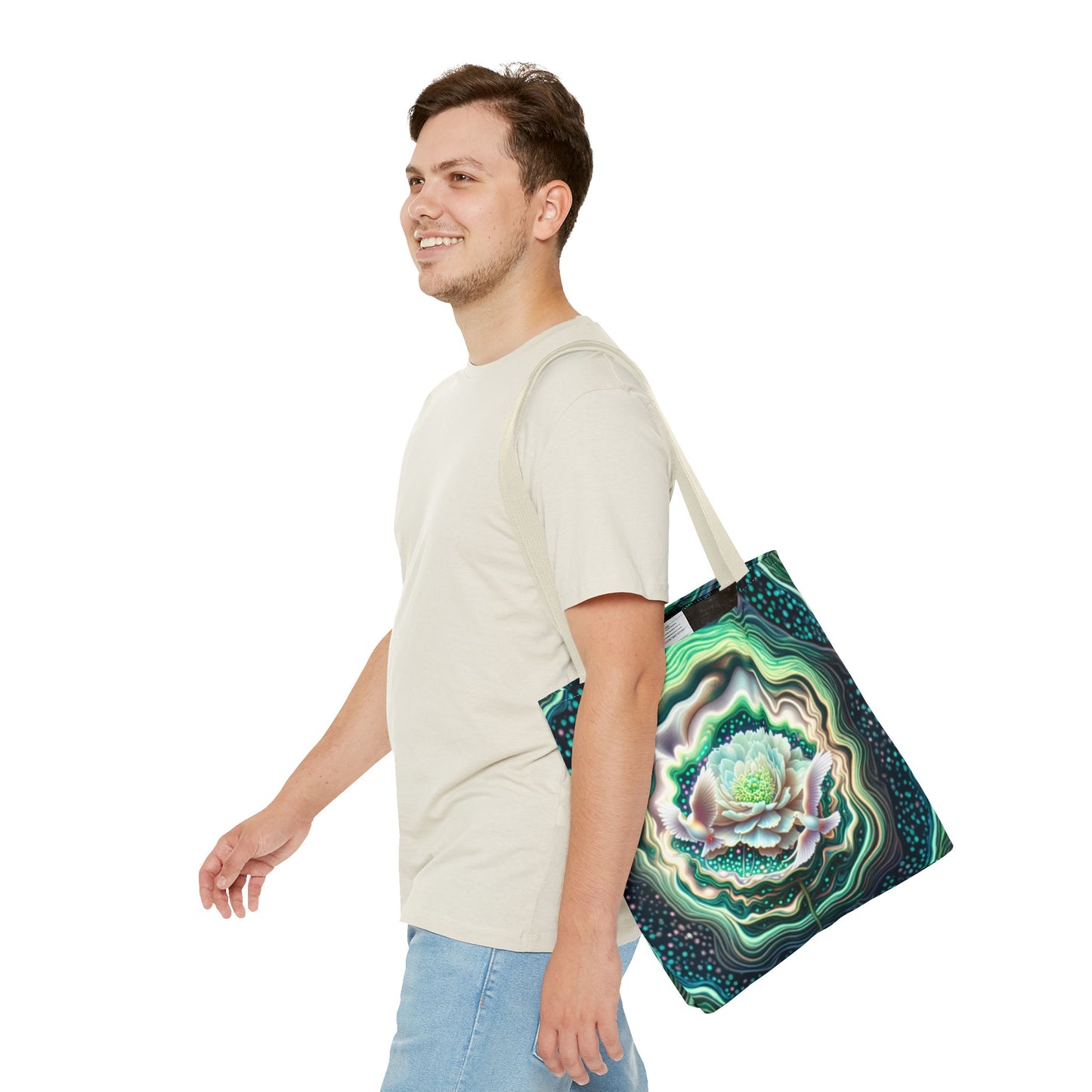Floral Pattern Tote Bag, Eco-Friendly Shopping Bag, Art Tote, Gift for Mom, Beach Bag, Boho Flower Bag