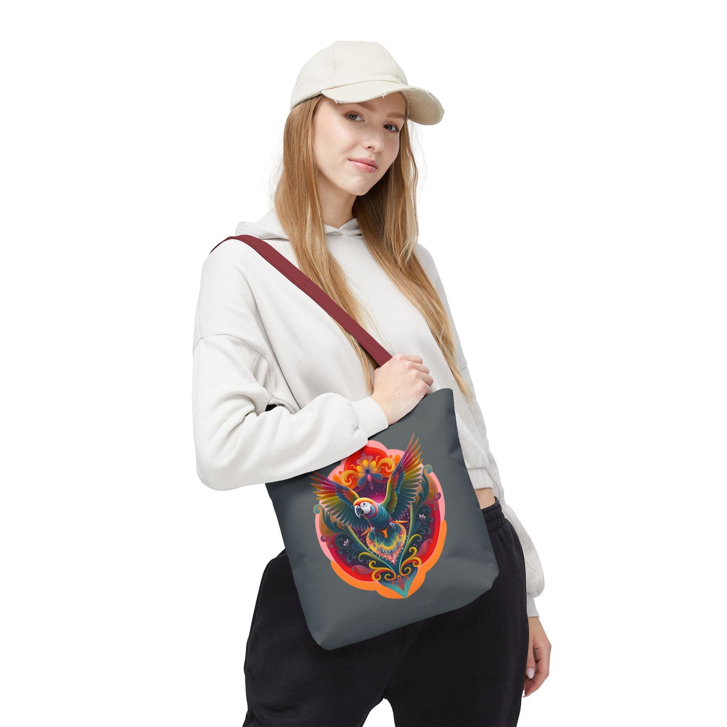 Colorful Parrot Tote Bag | Eco-Friendly Shopping Bag, Beach Tote, Art Print Bag, Gift for Bird Lovers, Fun Everyday Use