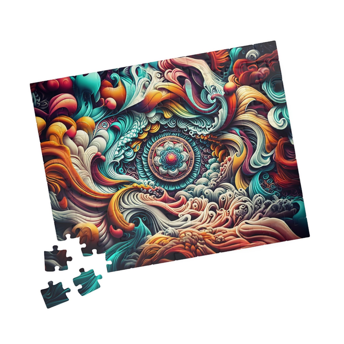 Ocean Waves Puzzle, Mandala Art Puzzle, Relaxing Home Decor, Mindful Gift, Family Activity, Puzzle for All Ages, 1014-piece Puzzle