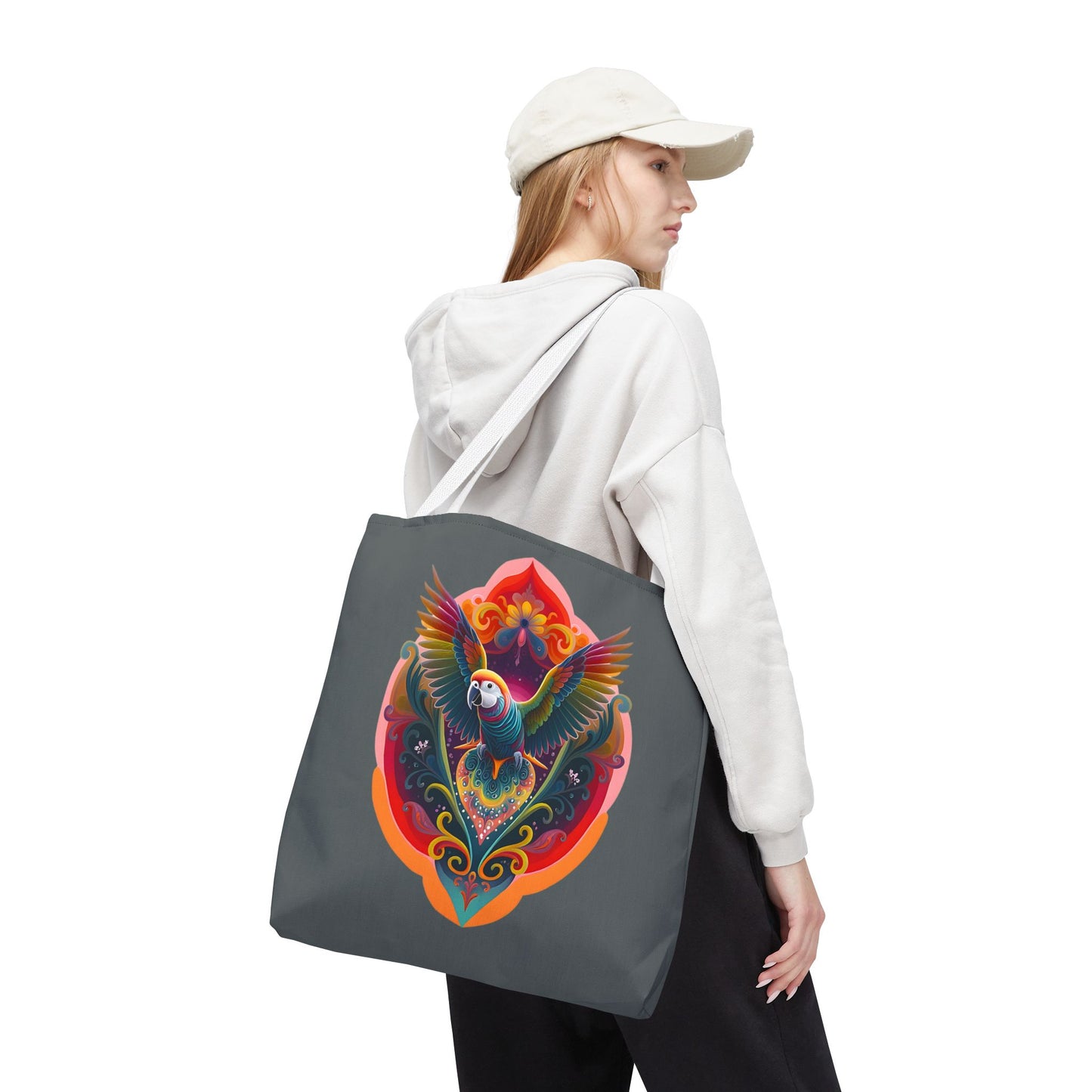 Colorful Parrot Tote Bag | Eco-Friendly Shopping Bag, Beach Tote, Art Print Bag, Gift for Bird Lovers, Fun Everyday Use