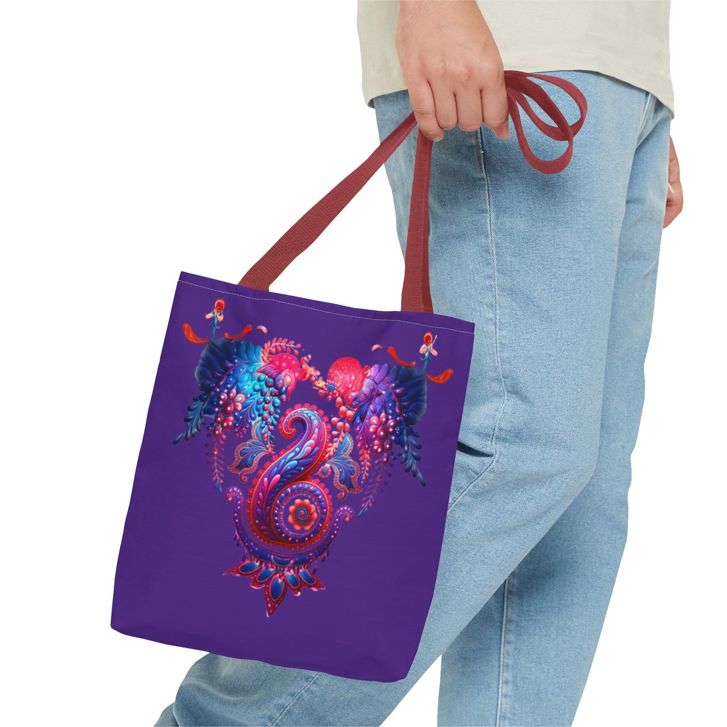 Vibrant Bohemian Tote Bag, Colorful Shopping Bag, Artistic Beach Tote, Eco-Friendly Canvas Bag, Gifts for Art Lovers, Festival Essential
