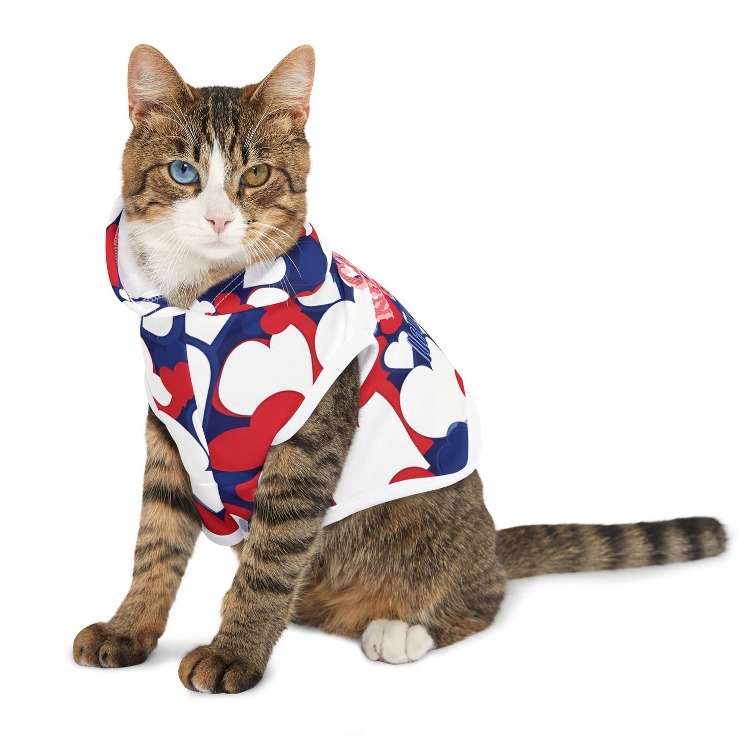 Adorable Heart Print Pet Hoodie for Dogs, Cozy Canine Apparel, Gift for Pet Lovers, Perfect for Holidays & Events, Stylish Dog Clothing