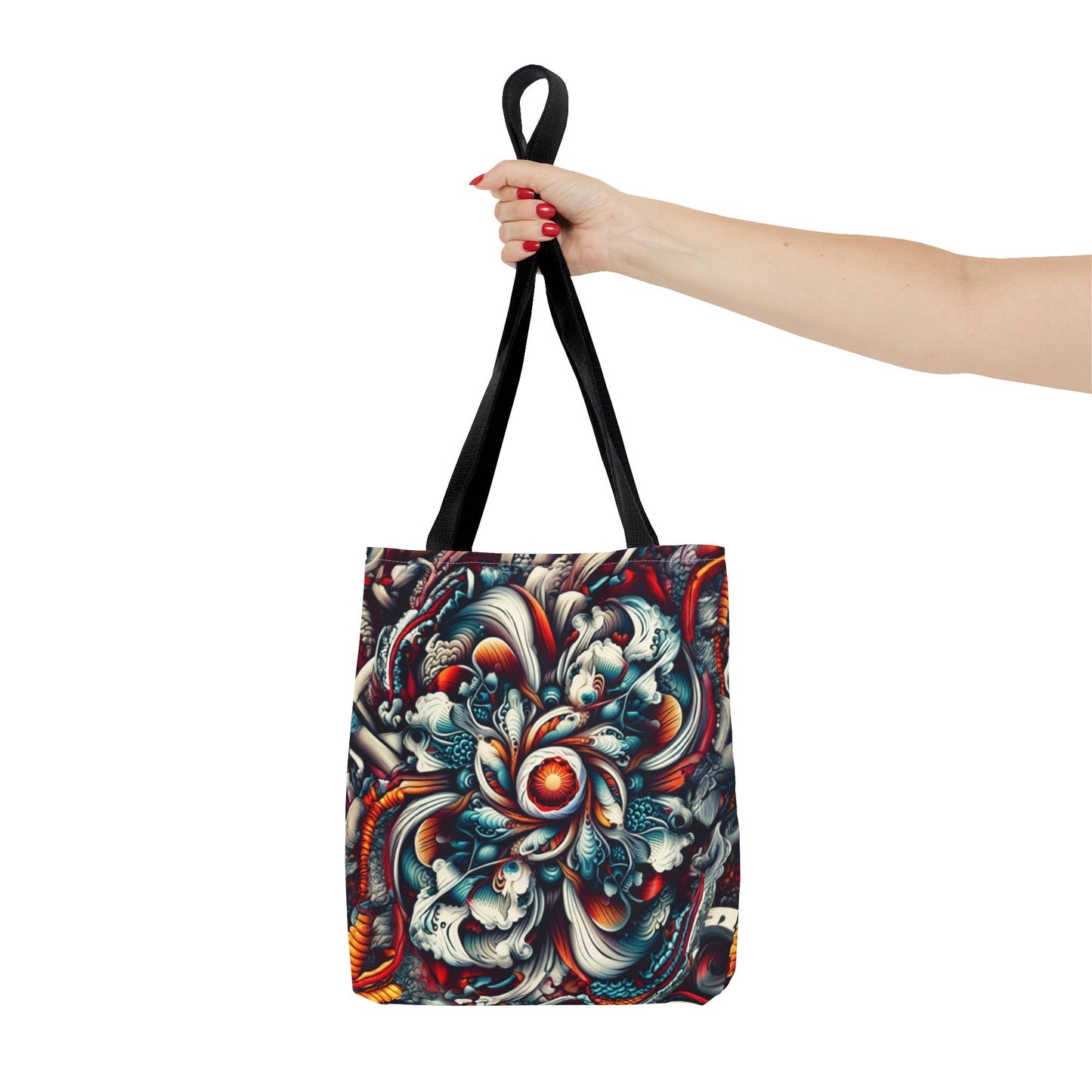 Artistic Tote Bag, Colorful Flower Design, Boho Style, Everyday Use, Eco-Friendly Gift, Travel Accessory