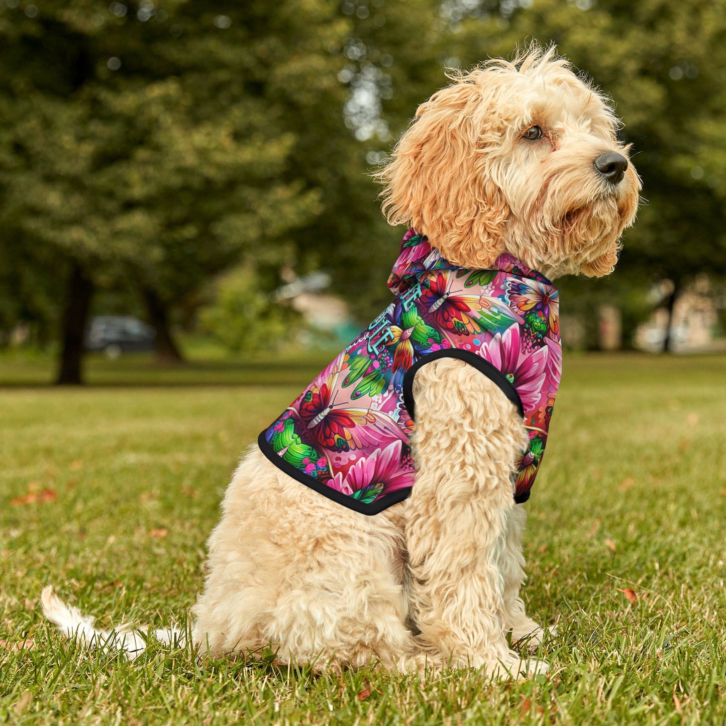 Vibrant Floral Pet Hoodie - Too Cute to Handle, Dog Apparel, Stylish Pet Clothing, Warm Hoodie for Pets, Unique Dog Gifts
