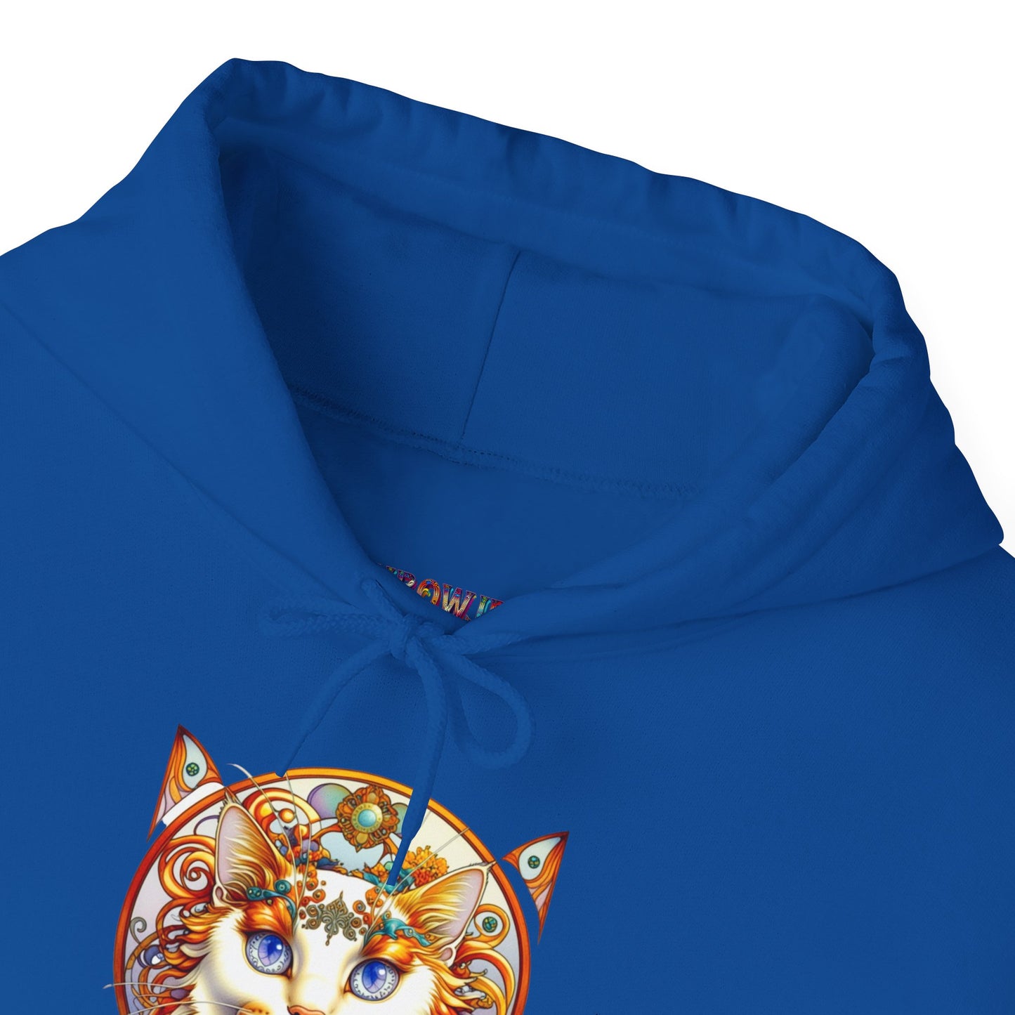 Whimsical Cat Hoodie, Cozy Animal Sweatshirt, Unique Gift for Cat Lovers, Warm Apparel for Any Occasion, Illustrated Cat Design