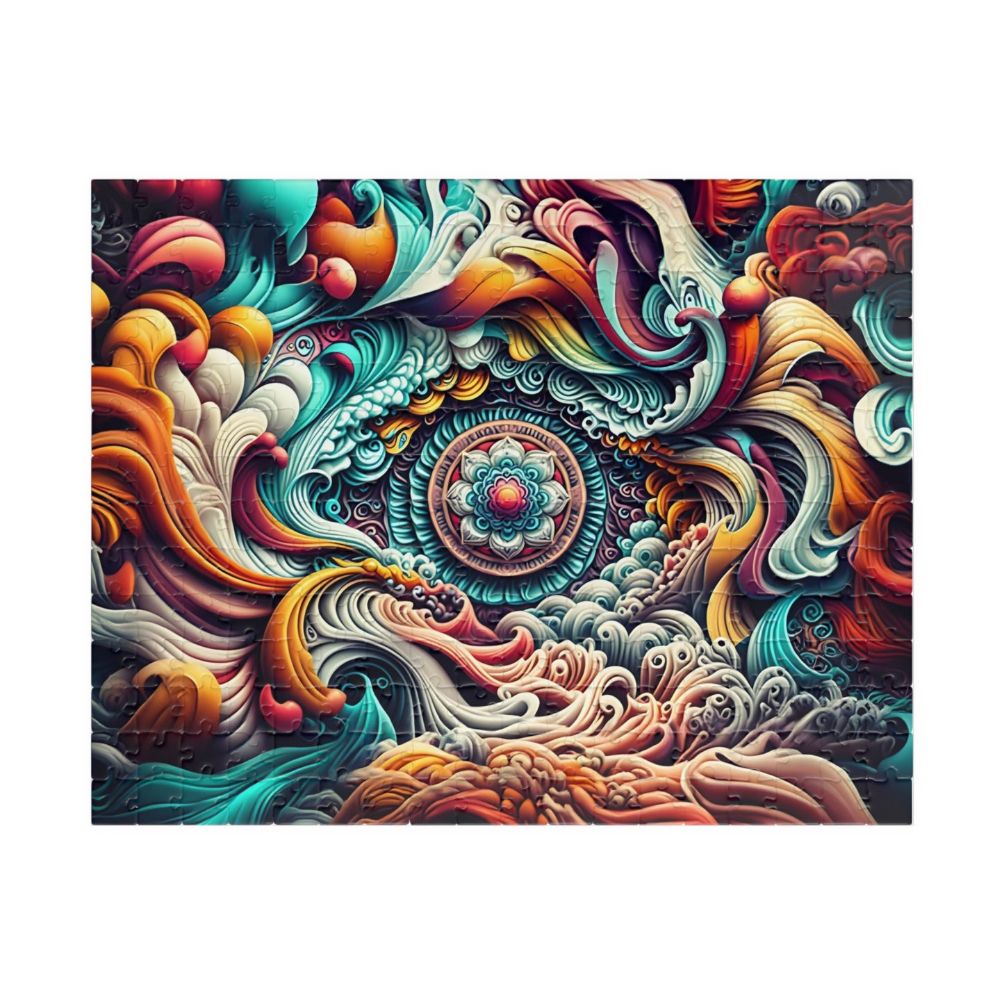 Ocean Waves Puzzle, Mandala Art Puzzle, Relaxing Home Decor, Mindful Gift, Family Activity, Puzzle for All Ages, 1014-piece Puzzle