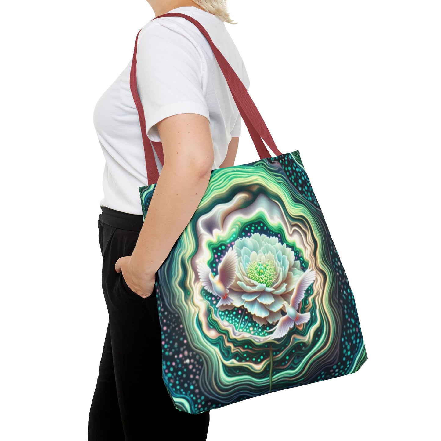 Floral Pattern Tote Bag, Eco-Friendly Shopping Bag, Art Tote, Gift for Mom, Beach Bag, Boho Flower Bag