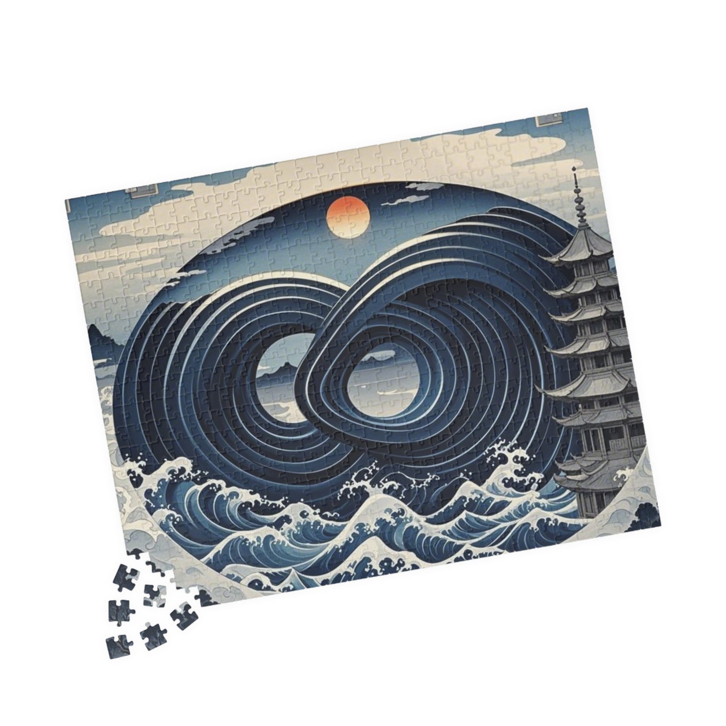Puzzle - Japanese Wave Motif and Infinity