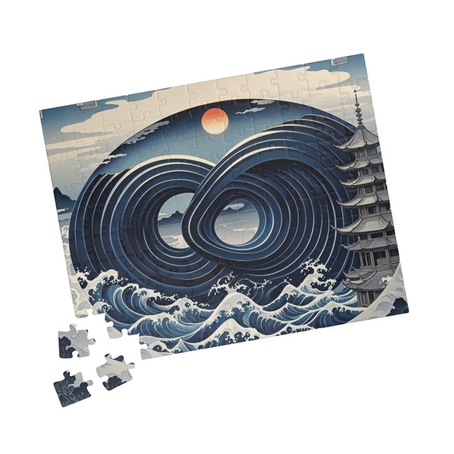Puzzle - Japanese Wave Motif and Infinity