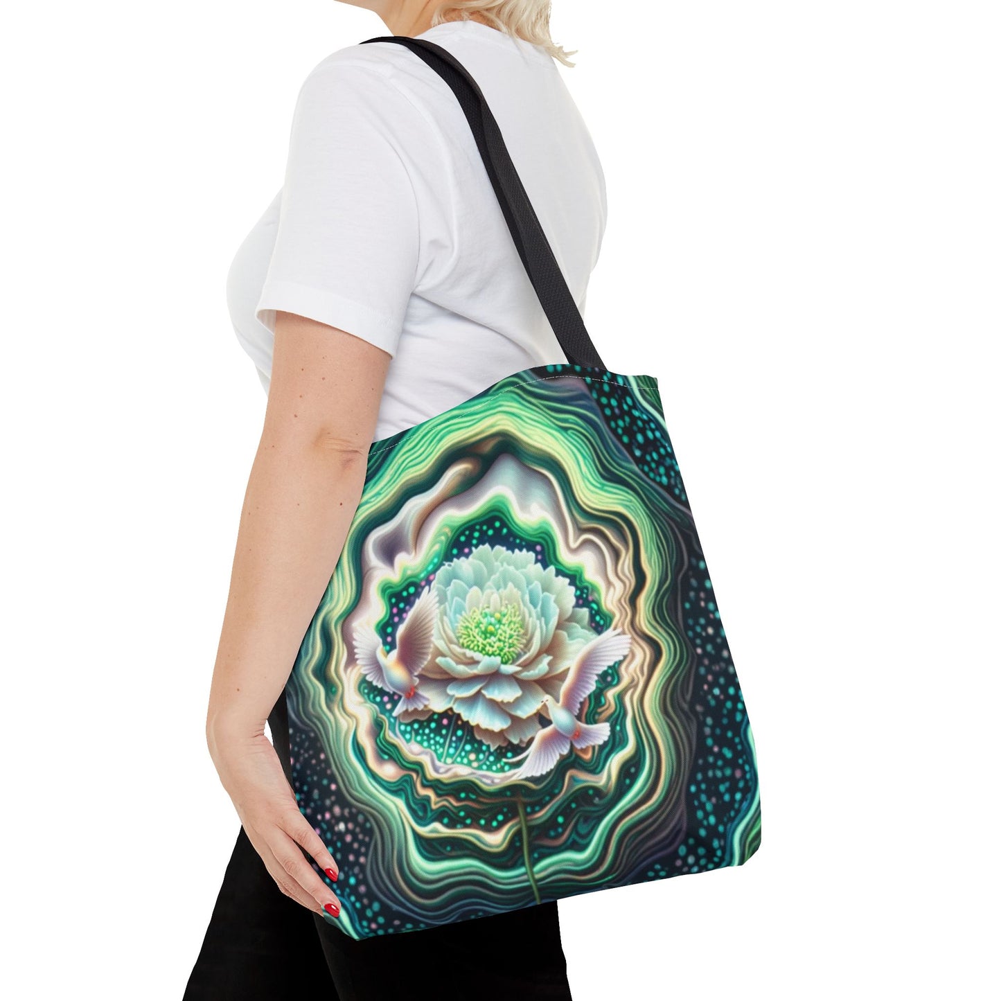 Floral Pattern Tote Bag, Eco-Friendly Shopping Bag, Art Tote, Gift for Mom, Beach Bag, Boho Flower Bag