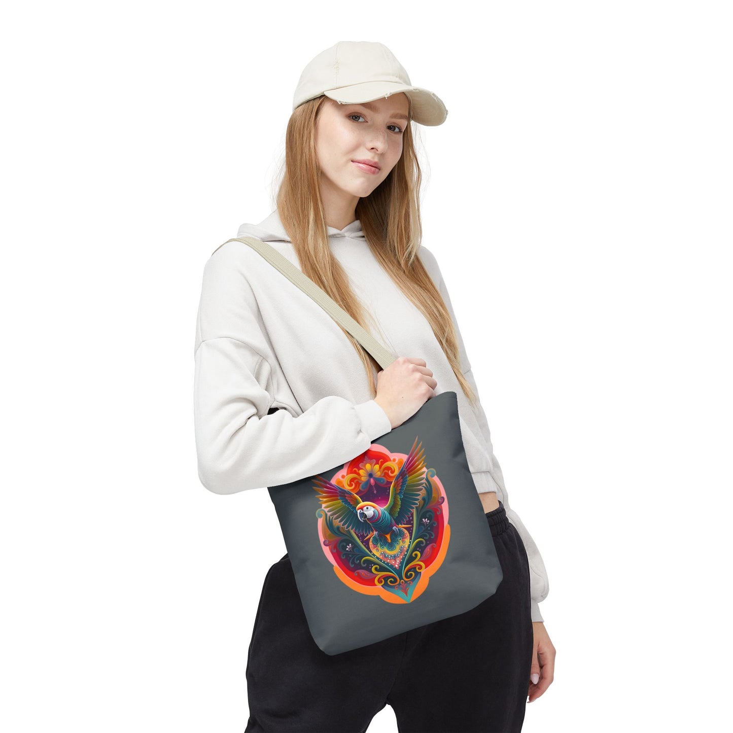 Colorful Parrot Tote Bag | Eco-Friendly Shopping Bag, Beach Tote, Art Print Bag, Gift for Bird Lovers, Fun Everyday Use