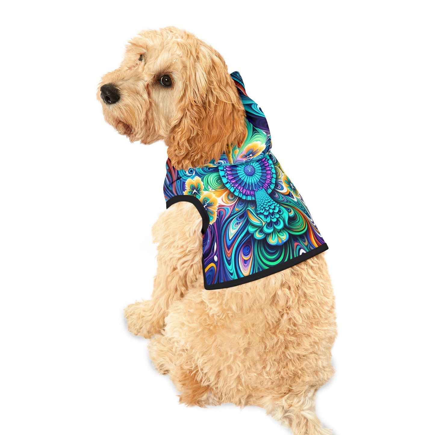 Vibrant Pet Hoodie for Stylish Pets, Colorful Cat Apparel, Trendy Pet Fashion, Unique Hooded Pet Outfit