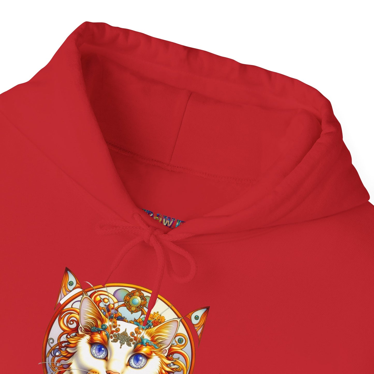 Whimsical Cat Hoodie, Cozy Animal Sweatshirt, Unique Gift for Cat Lovers, Warm Apparel for Any Occasion, Illustrated Cat Design