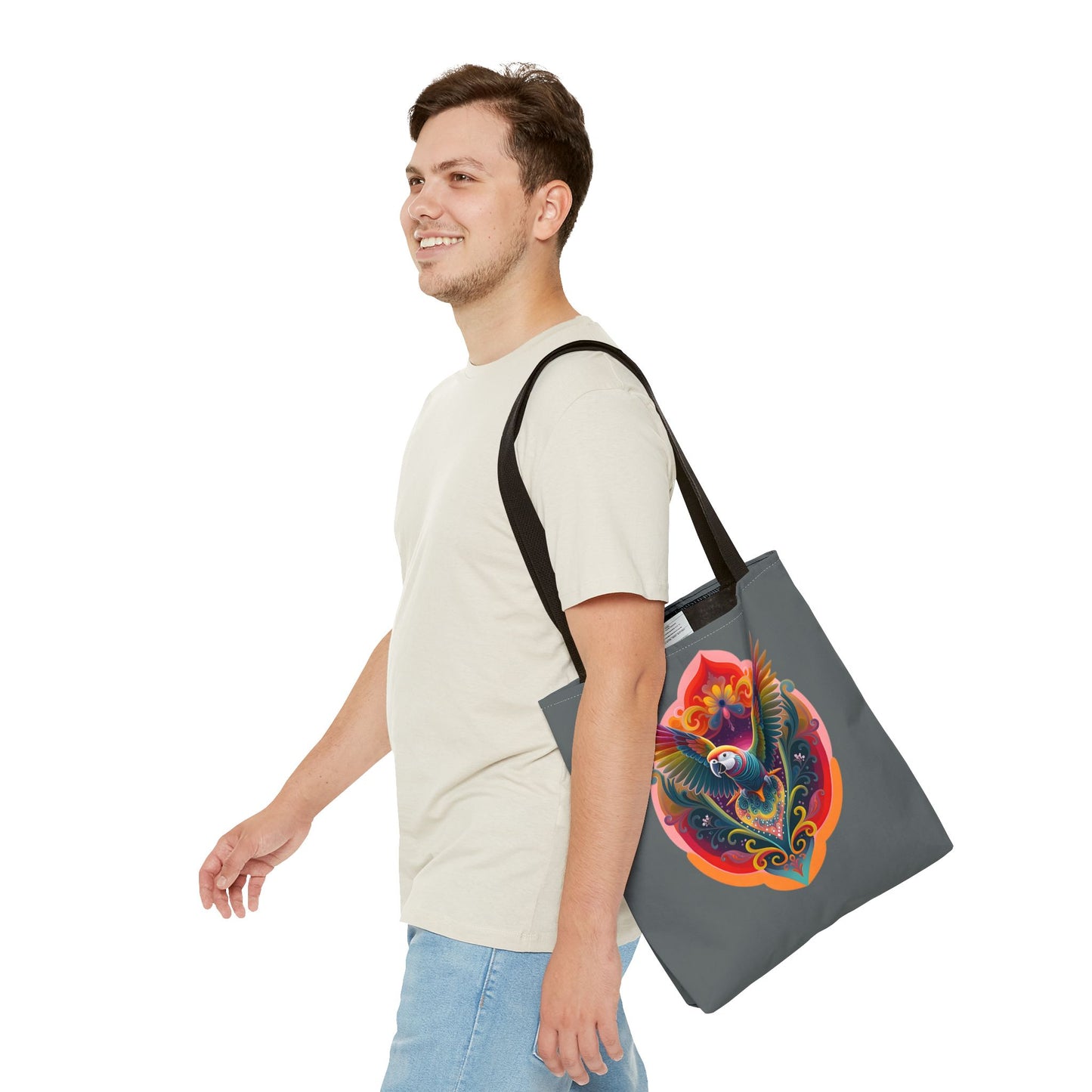 Colorful Parrot Tote Bag | Eco-Friendly Shopping Bag, Beach Tote, Art Print Bag, Gift for Bird Lovers, Fun Everyday Use