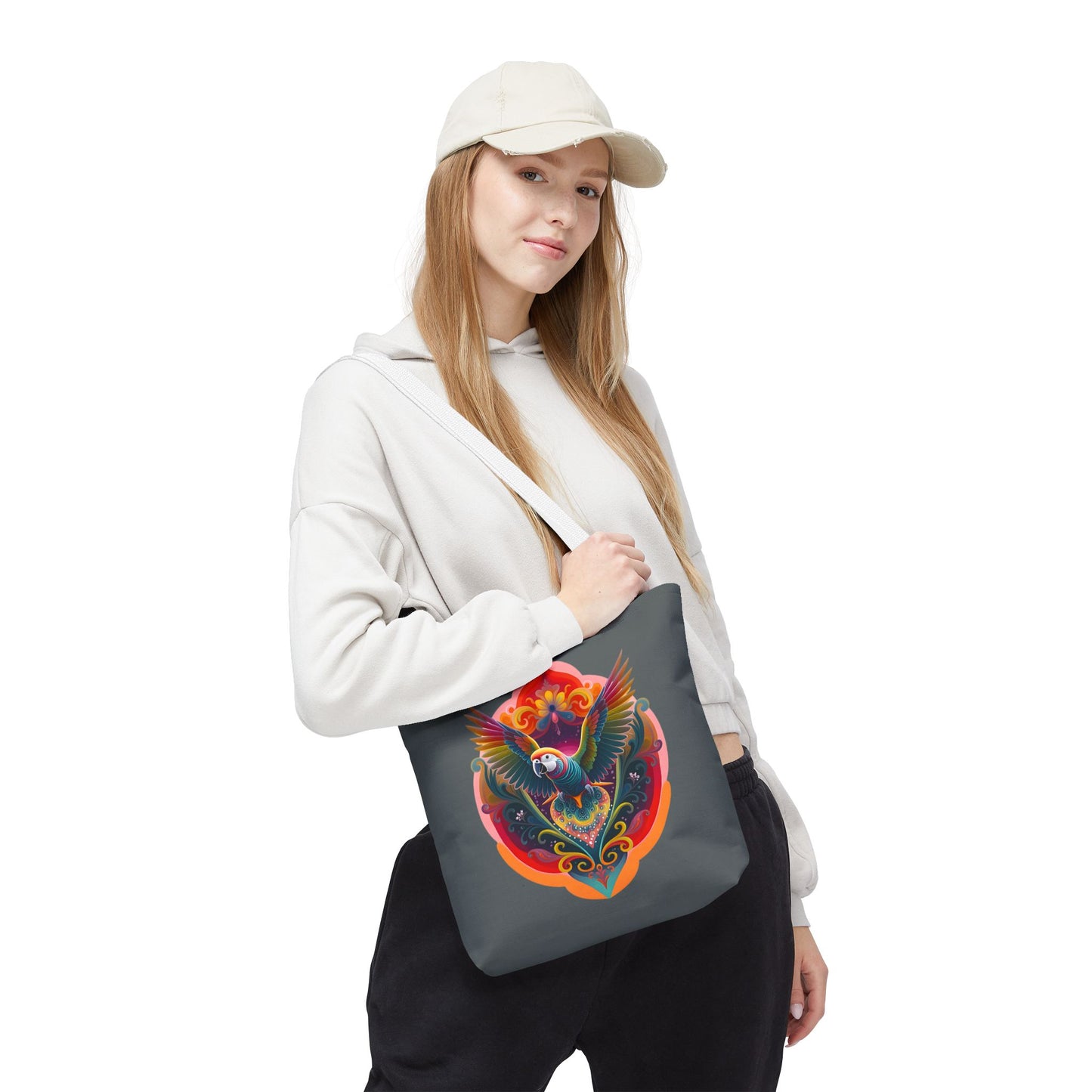 Colorful Parrot Tote Bag | Eco-Friendly Shopping Bag, Beach Tote, Art Print Bag, Gift for Bird Lovers, Fun Everyday Use