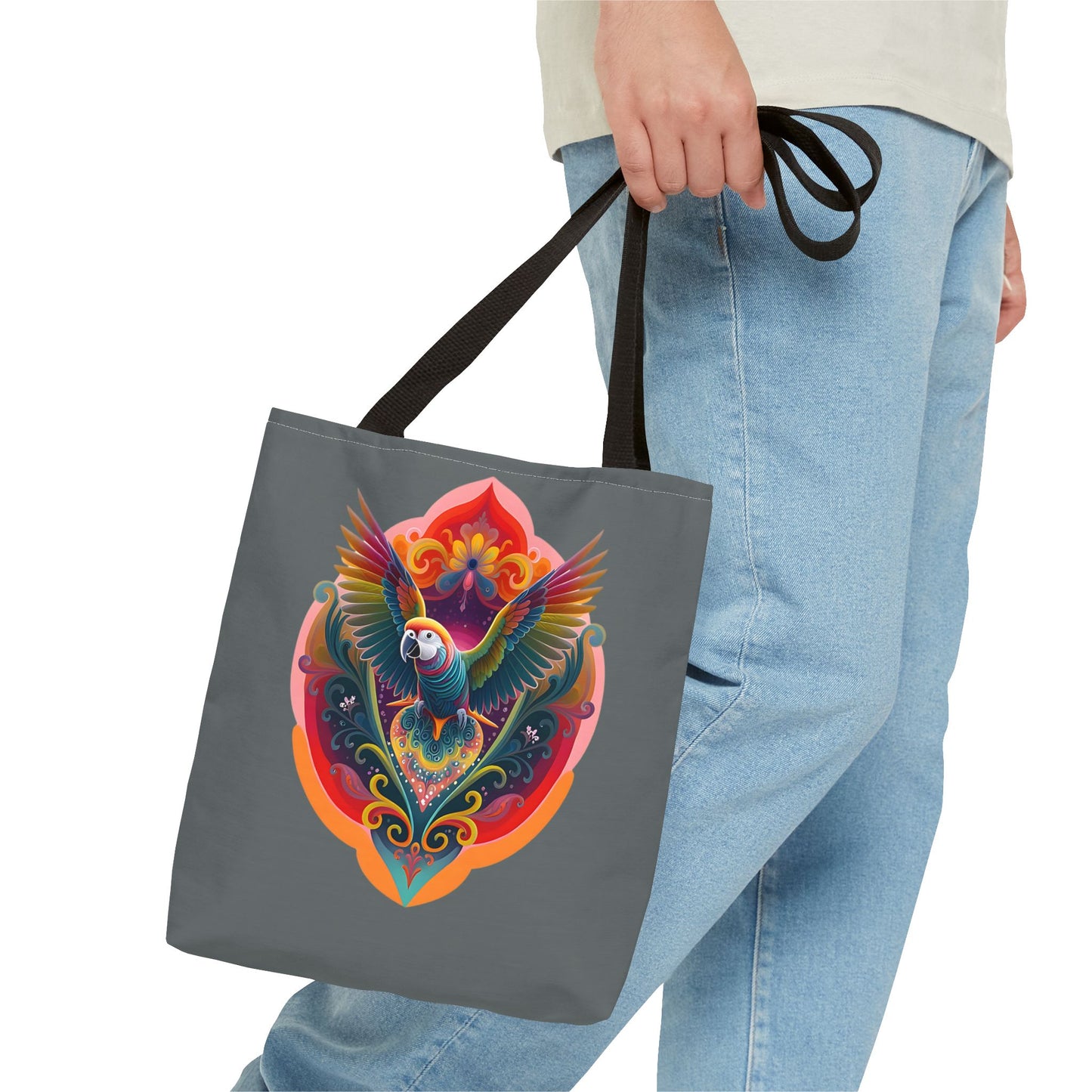 Colorful Parrot Tote Bag | Eco-Friendly Shopping Bag, Beach Tote, Art Print Bag, Gift for Bird Lovers, Fun Everyday Use