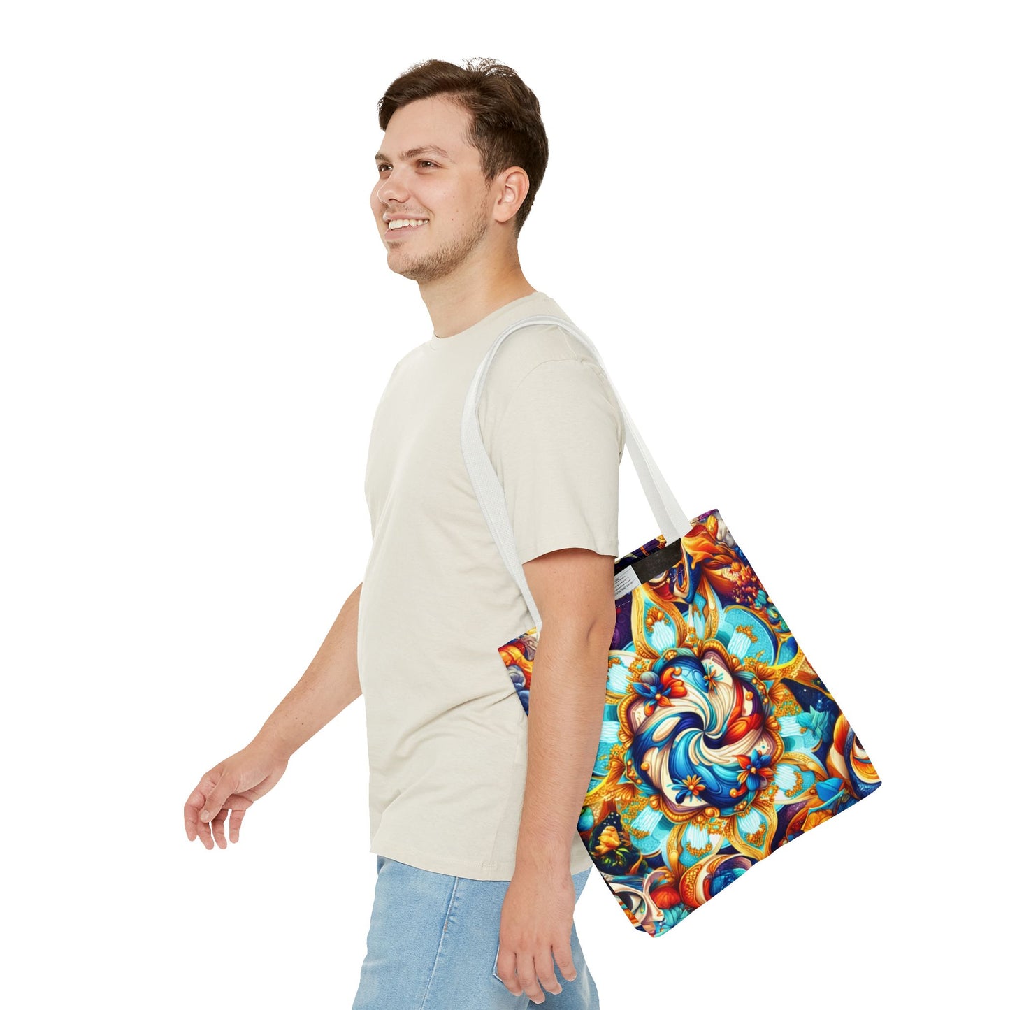 Vibrant Floral Tote Bag – Stylish Reusable Shopping Bag, Boho Beach Tote, Eco-Friendly Gift, Art-Inspired Carry-All