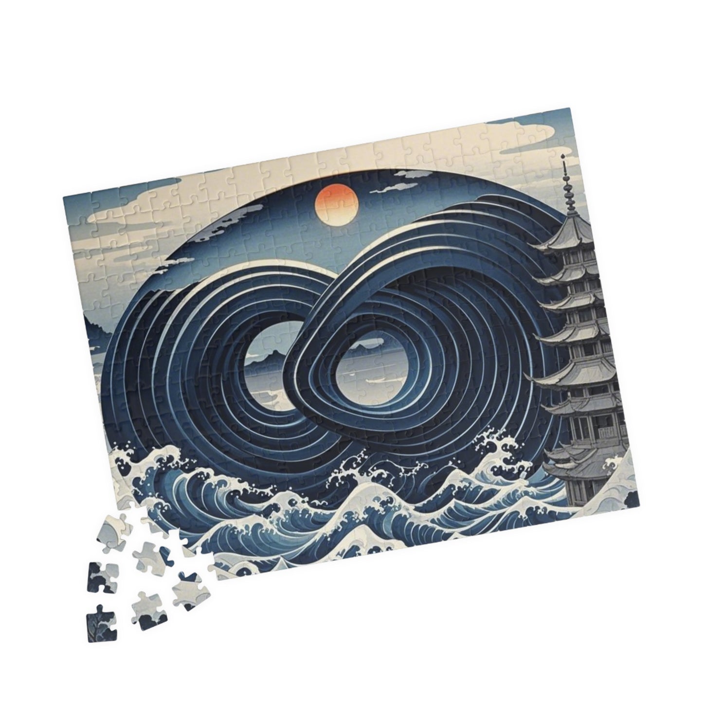 Puzzle - Japanese Wave Motif and Infinity