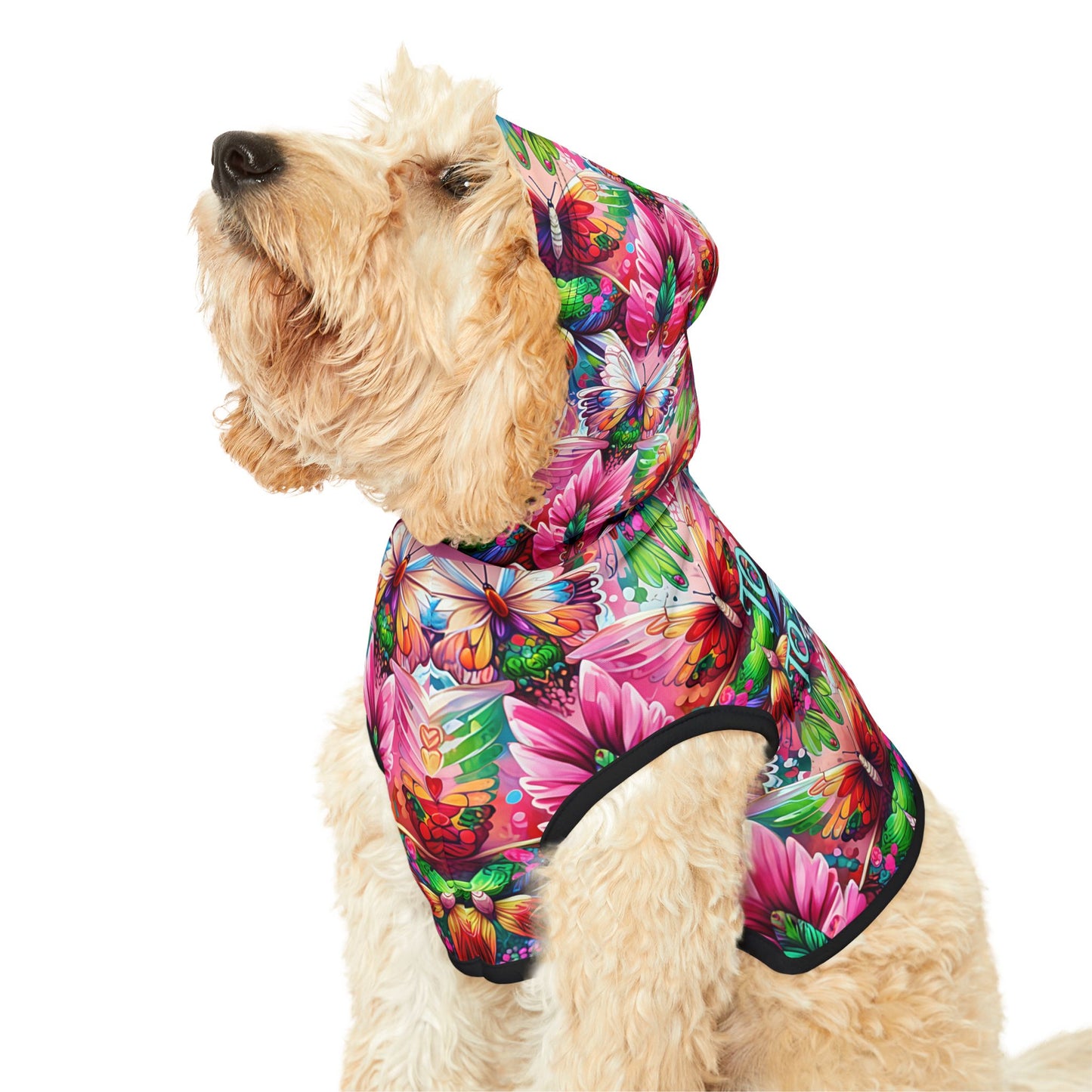 Vibrant Floral Pet Hoodie - Too Cute to Handle, Dog Apparel, Stylish Pet Clothing, Warm Hoodie for Pets, Unique Dog Gifts