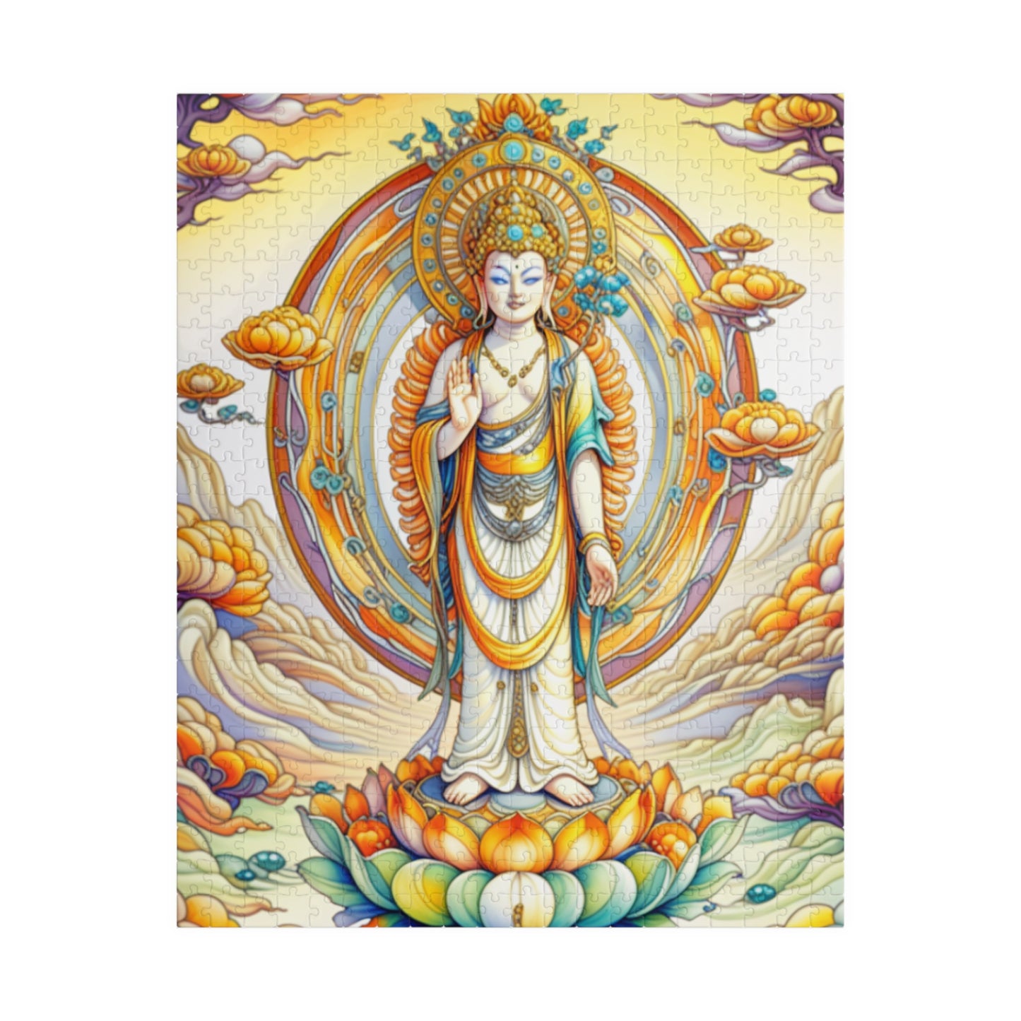 Serene Bodhisattva Puzzle - Meditation Decor, Mindfulness Gift, Buddhist Art, Relaxation Activity, Family Game