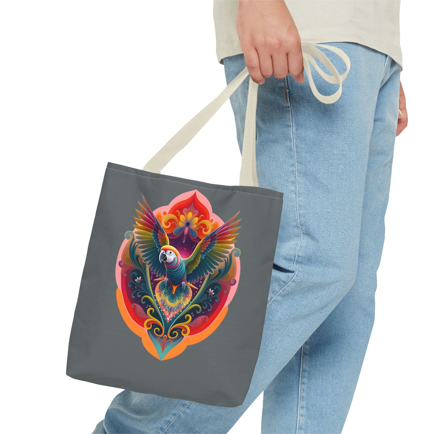 Colorful Parrot Tote Bag | Eco-Friendly Shopping Bag, Beach Tote, Art Print Bag, Gift for Bird Lovers, Fun Everyday Use