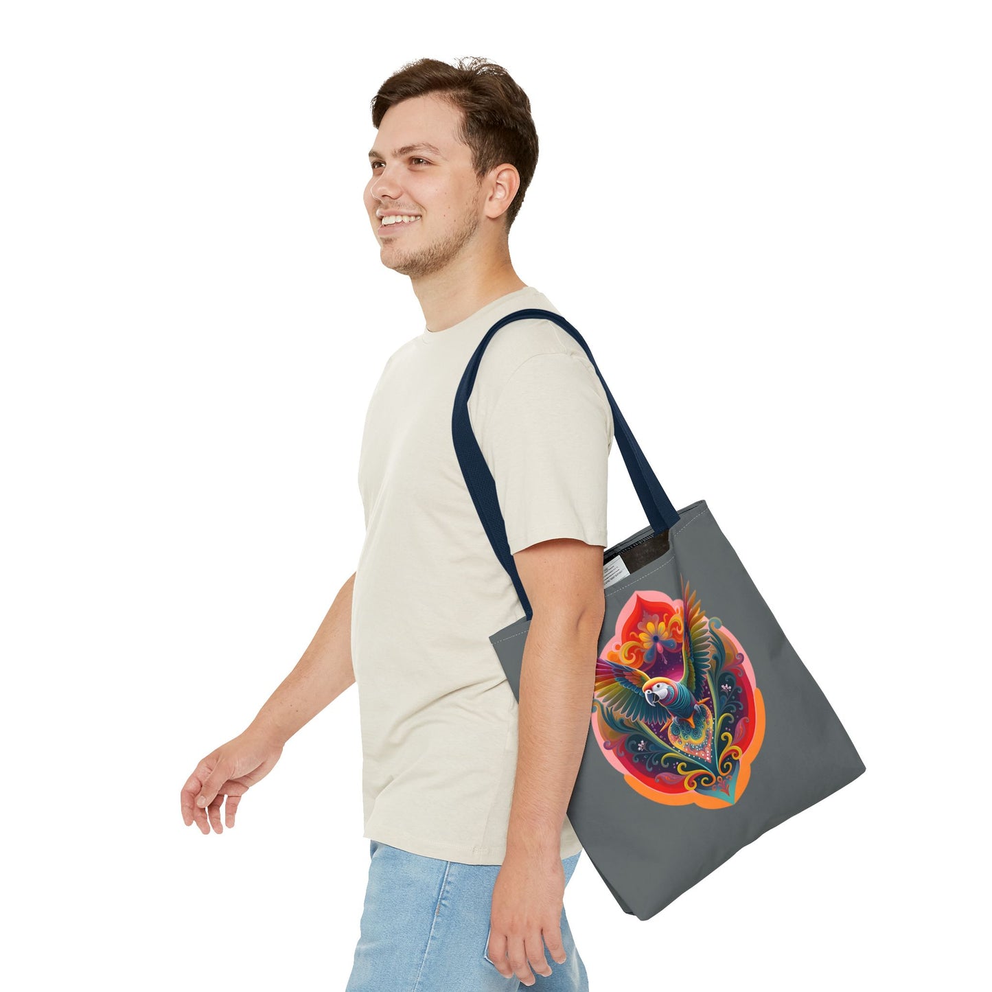 Colorful Parrot Tote Bag | Eco-Friendly Shopping Bag, Beach Tote, Art Print Bag, Gift for Bird Lovers, Fun Everyday Use